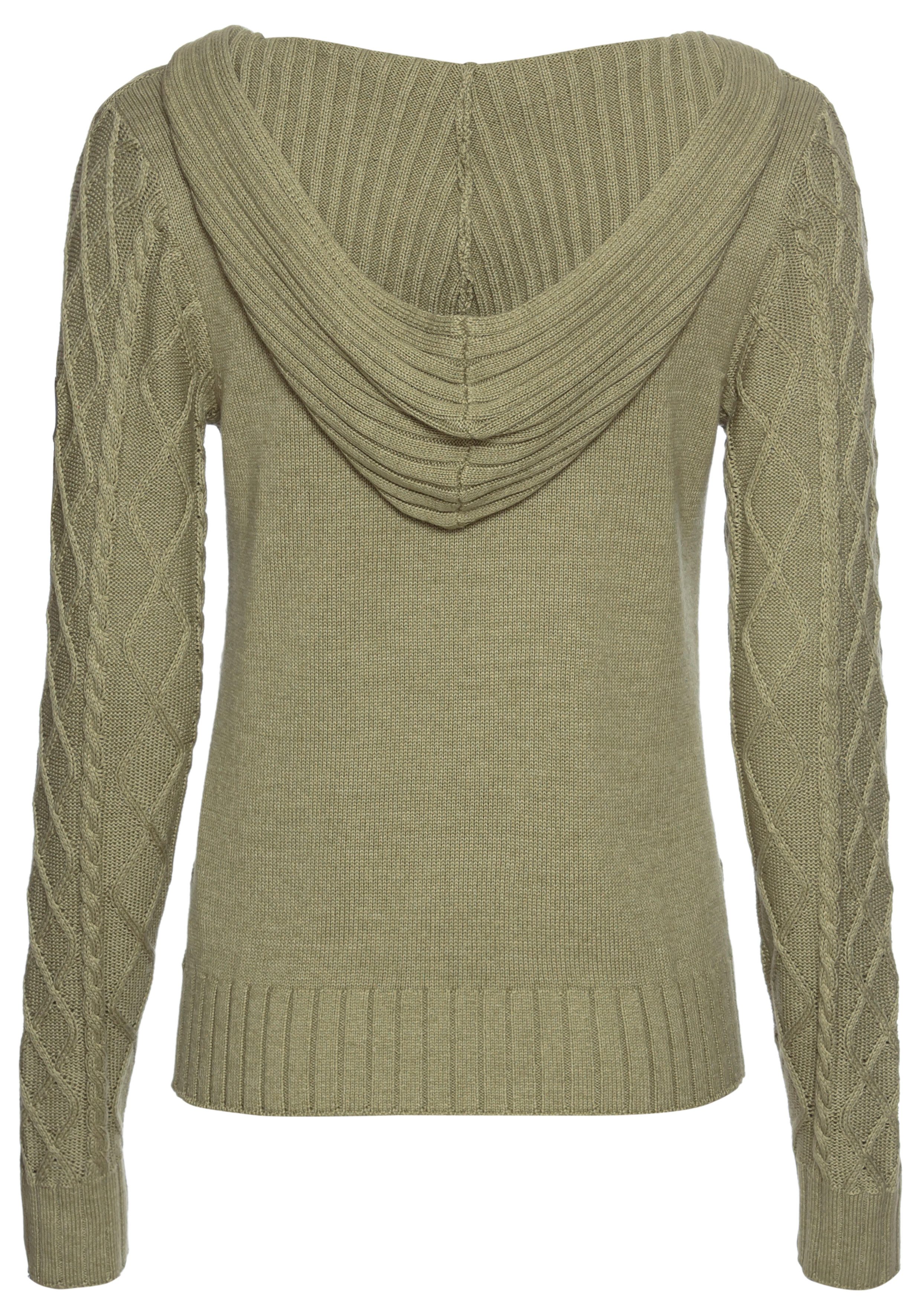 KangaROOS Kapuzenpullover aus Zopfstrick
