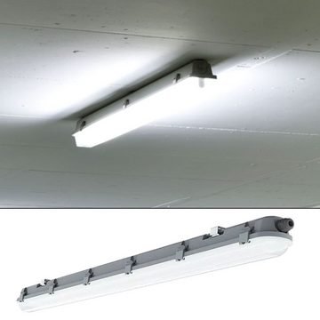 etc-shop LED Rasterleuchte, LED-Leuchtmittel fest verbaut, Kaltweiß, Deckenlampen Wannenleuchte Feuchtraum 120 cm