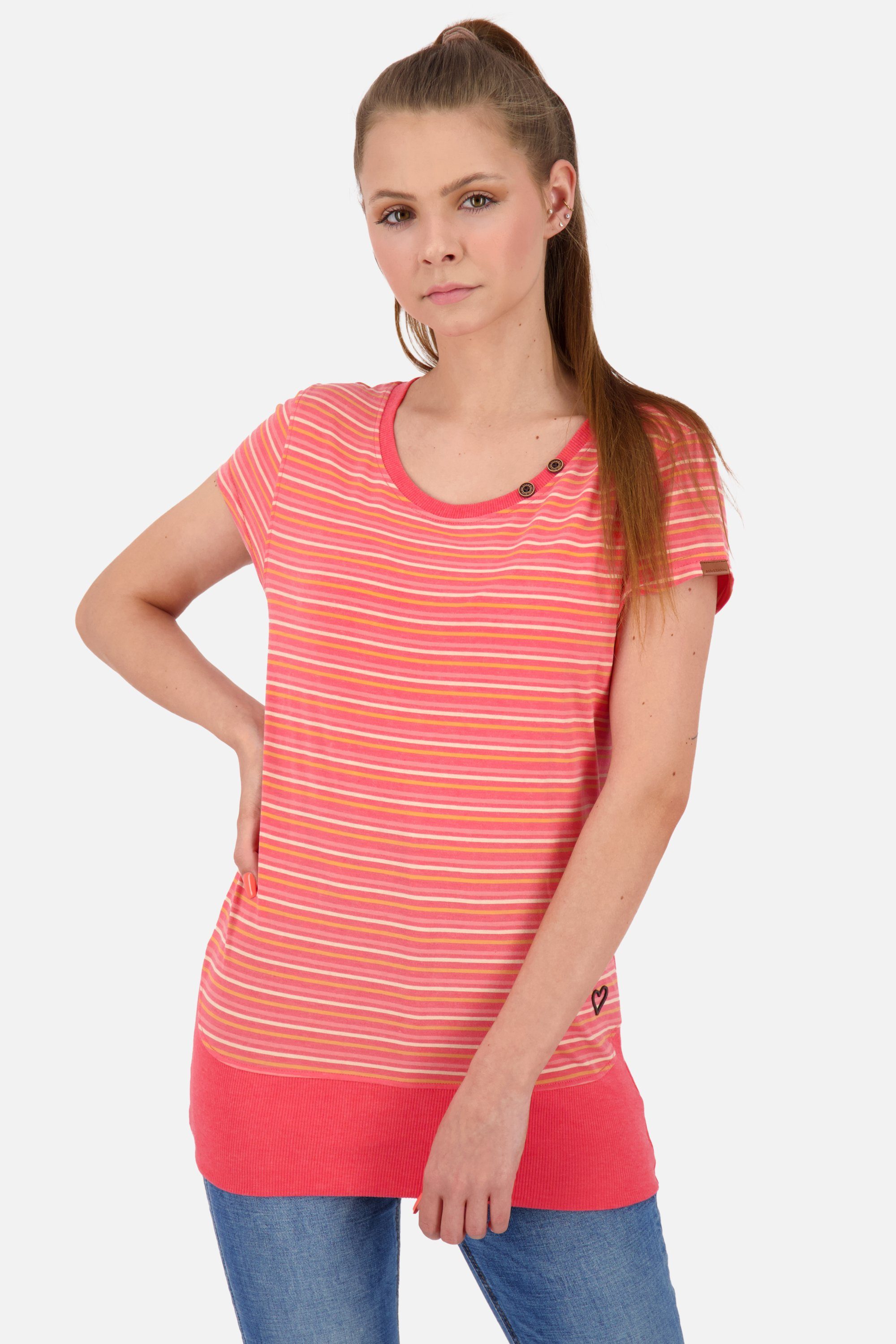 CocoAK Shirt Damen coral & Kickin Alife Rundhalsshirt Z Shirt Kurzarmshirt,