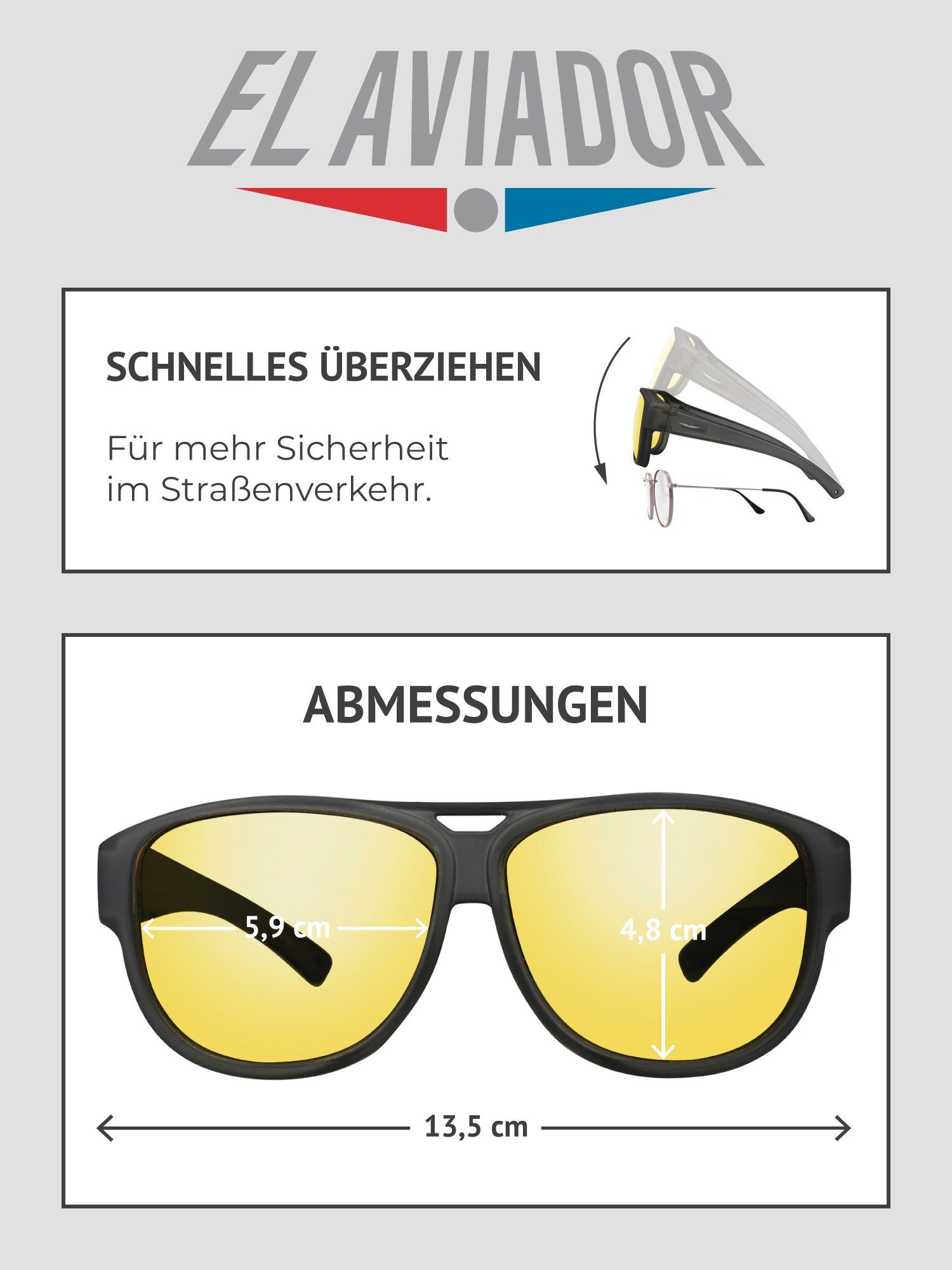 ActiveSol SUNGLASSES El Aviador Nachtsichtbrille Gelbe Retrosonnenbrille Gläser