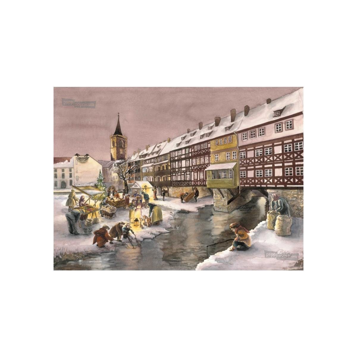pappnoptikum Grußkarte 1046 - Erfurt Krämerbrücke (Klappkarte)