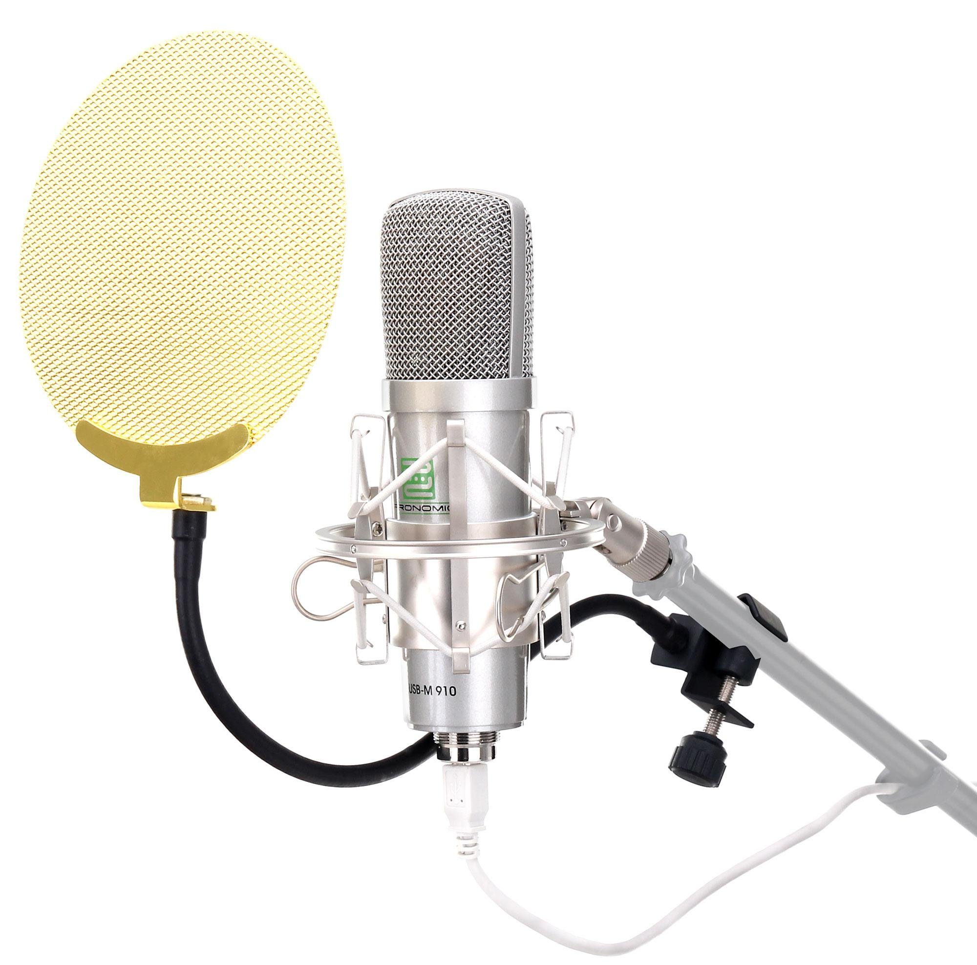 Pro Kondensator Mikrofon Set Professionell Komplett Set Für Studio Aufnahme Gold 
