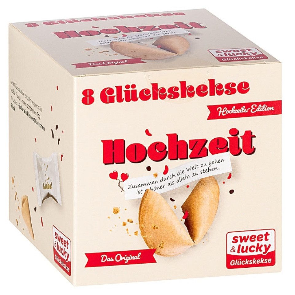Sweet & Lucky Kekse Glückskekse 8er Box, Bei Raumtemperatur und trocken lagern.