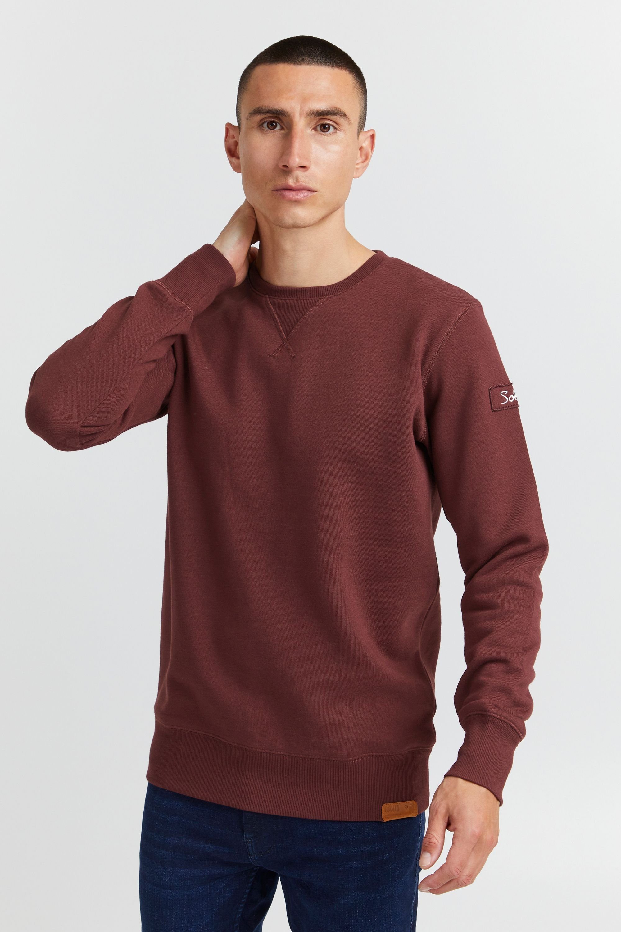 Solid Sweatshirt WINE (790985) RED SDTrip O-Neck