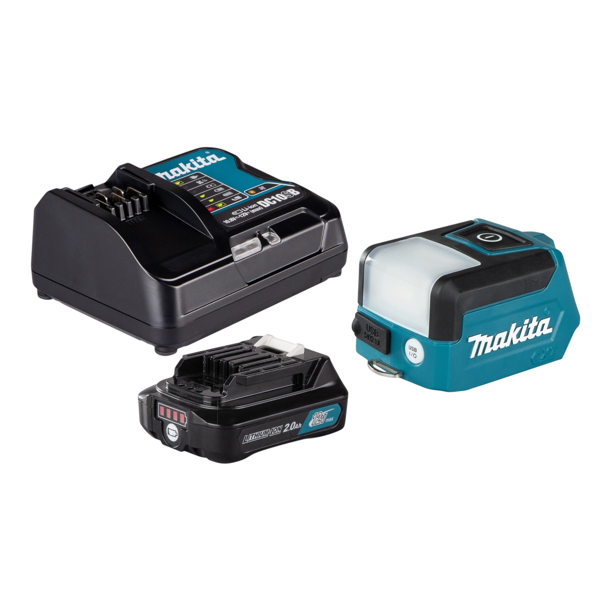 Makita Baustrahler ML 107 DSA1 Akku Lampe 12 V max. 200 lm LED + 1x Akku 2,0 Ah