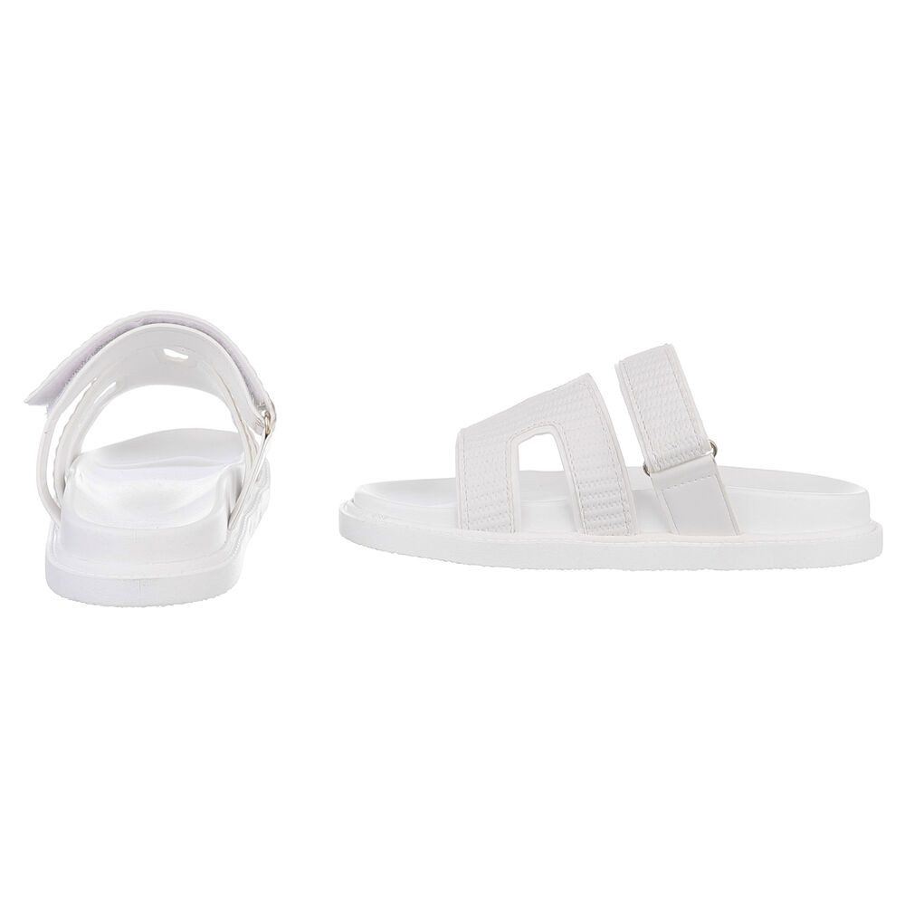Ital-Design Bequeme Damen-Sandalen mit gepolsteter Innensohle Pantolette (90033088) Flach Pantoletten in Weiß – Bild 5 von 5