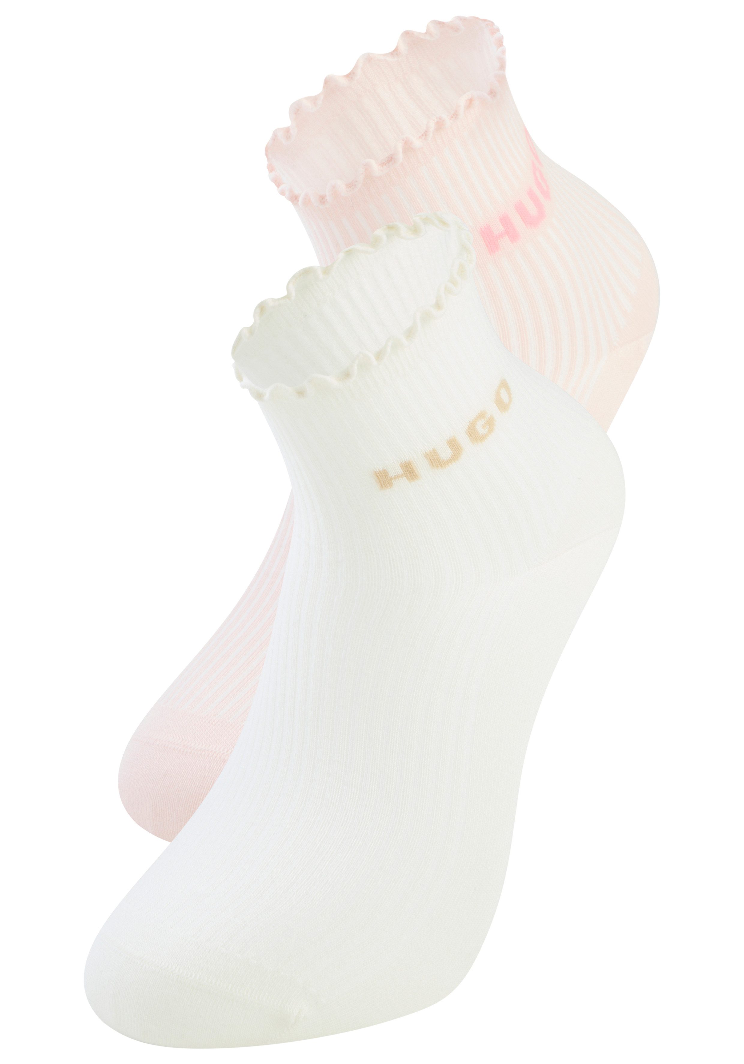 HUGO Kurzsocken mit gewellter Kante, Rippstruktur – Bild 5 von 5