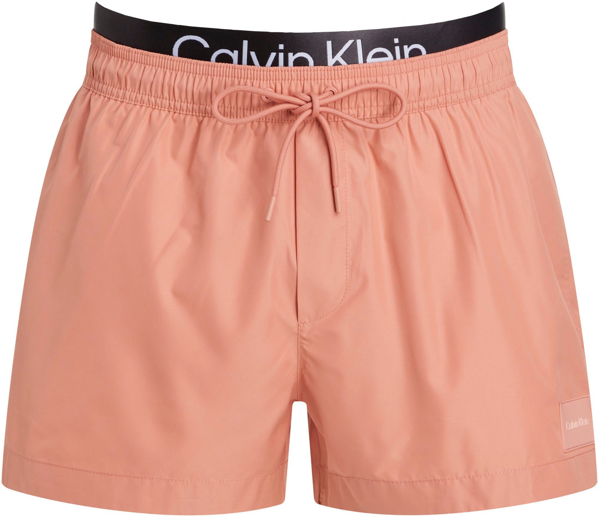 Calvin Klein Swimwear Badeshorts SHORT DOUBLE mit WB doppeltem pink clay Bund