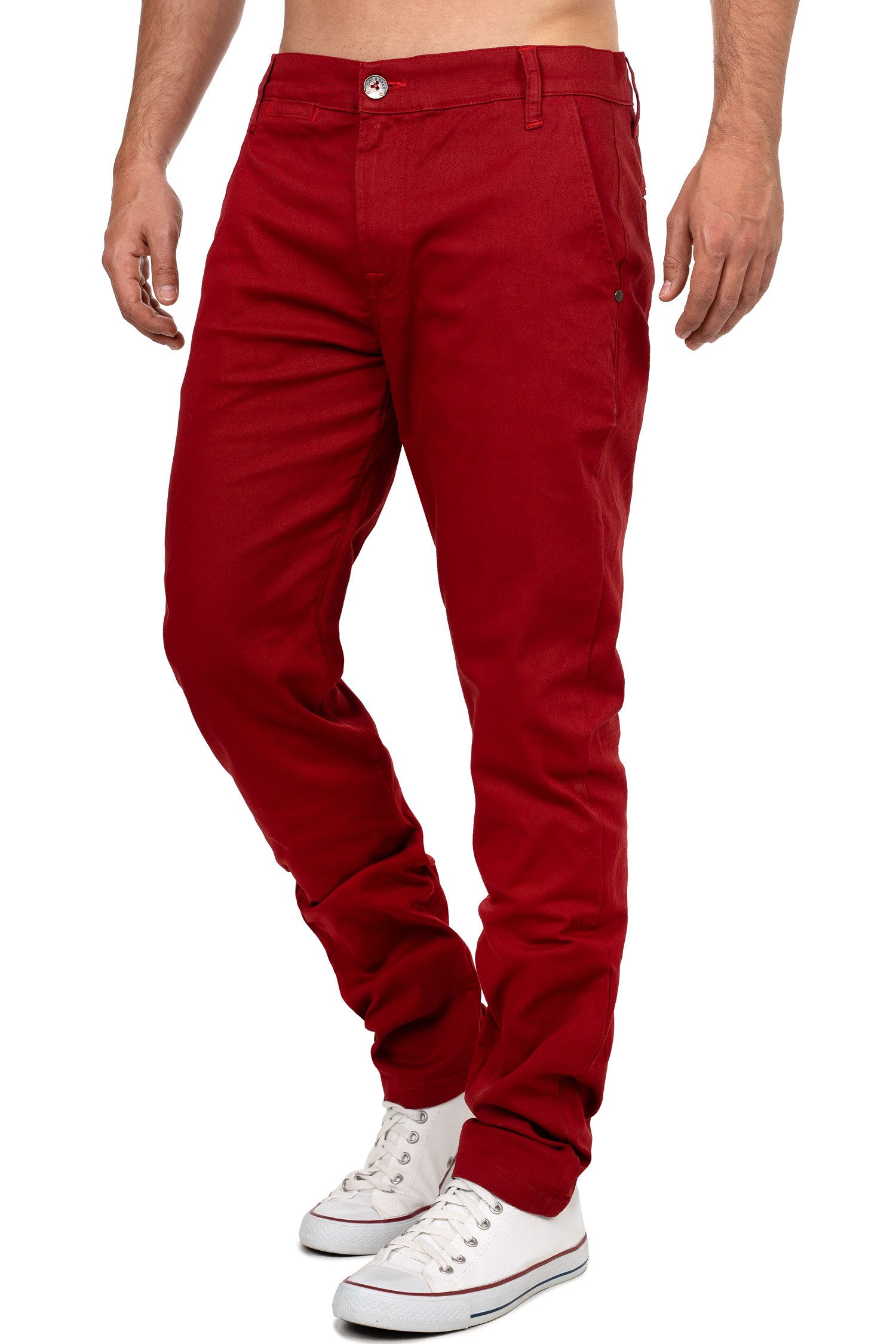 Cipo & Baxx Stoffhose Herren Regular Fit Hose Mid Waist BA-CD842 Label-Applikation