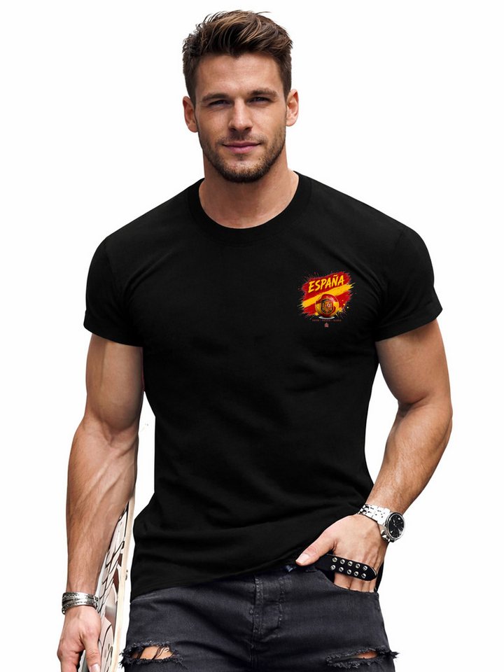 RMK T-Shirt Herren Shirt Rundhals Fußball España Spanien WM 100% Baumwolle