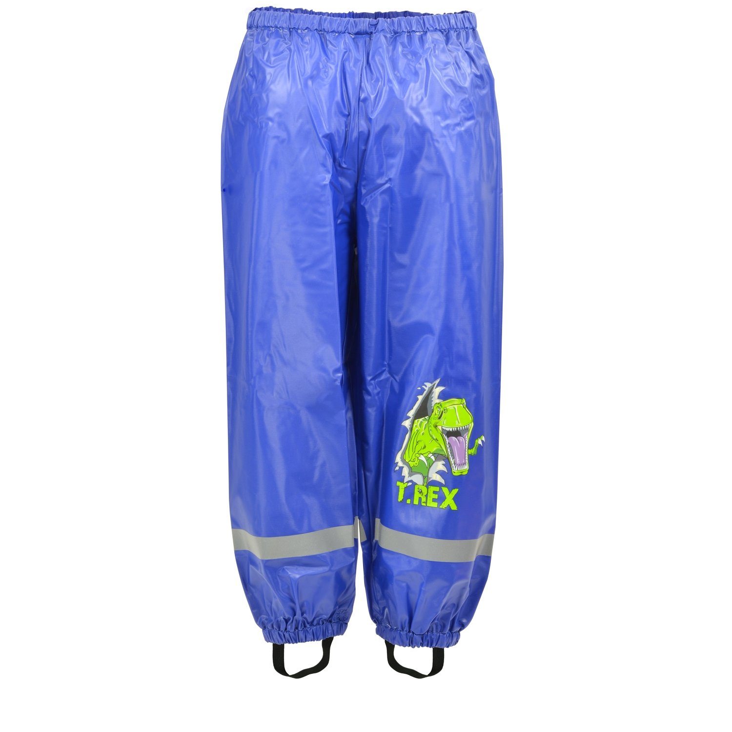 United Labels® Regen- und Matschhose Regenhose Jungen Matschhose mit  Reflektorstreifen T-Rex Blau