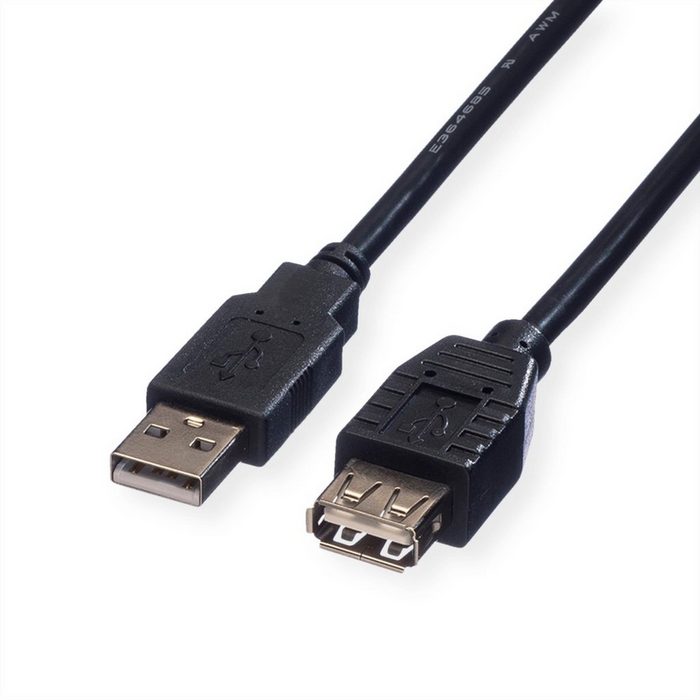 ROLINE USB 2.0 Kabel USB-Kabel USB 2.0 Typ A Männlich (Stecker) USB 2.0 Typ A Weiblich (Buchse) (80.0 cm) Typ A-A ST/BU