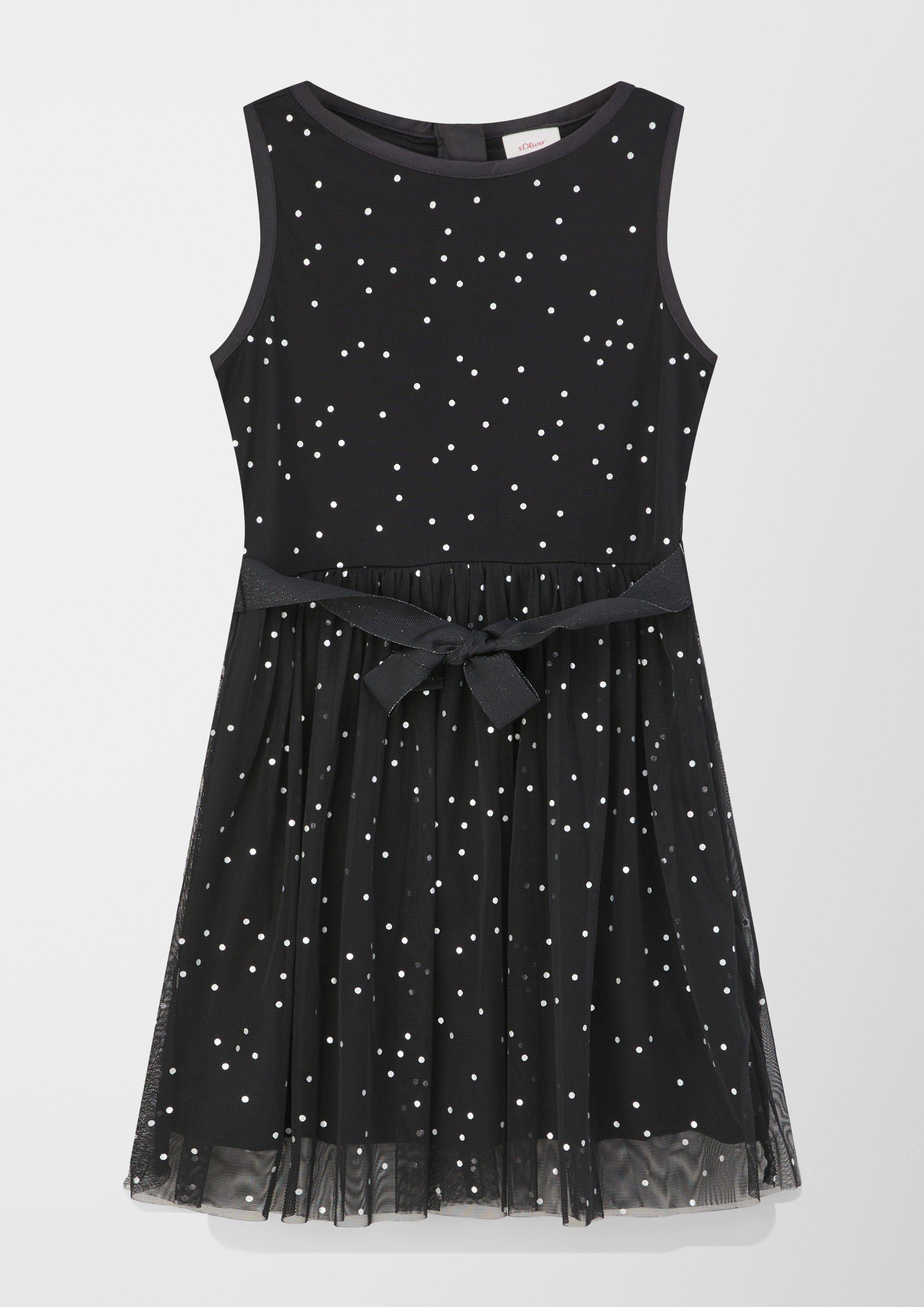 s.Oliver Minikleid Kleid mit Bindegürtel schwarz
