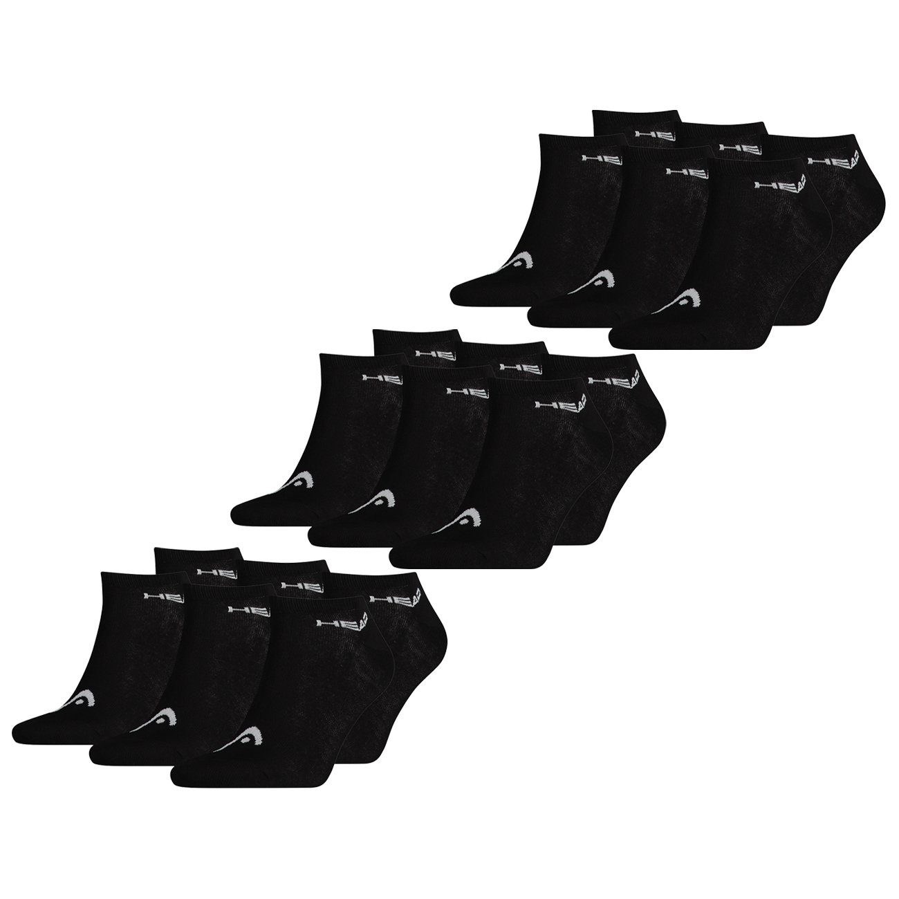 Paar flacher Zehenart 9er 9 (9-Paar) Black mit - UNISEX Sneakersocken Pack SNEAKER Head (200)