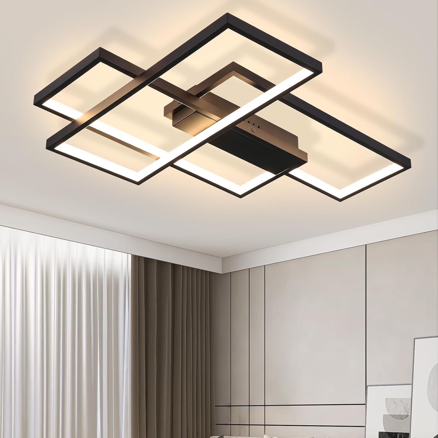 ZMH LED Deckenleuchte , moderne Deckenlampe geometrisch, warmweiß (nicht dimmbar Ohne Fernbedienung), LED fest integriert, für Wohnzimmer, Esszimmer und Flur