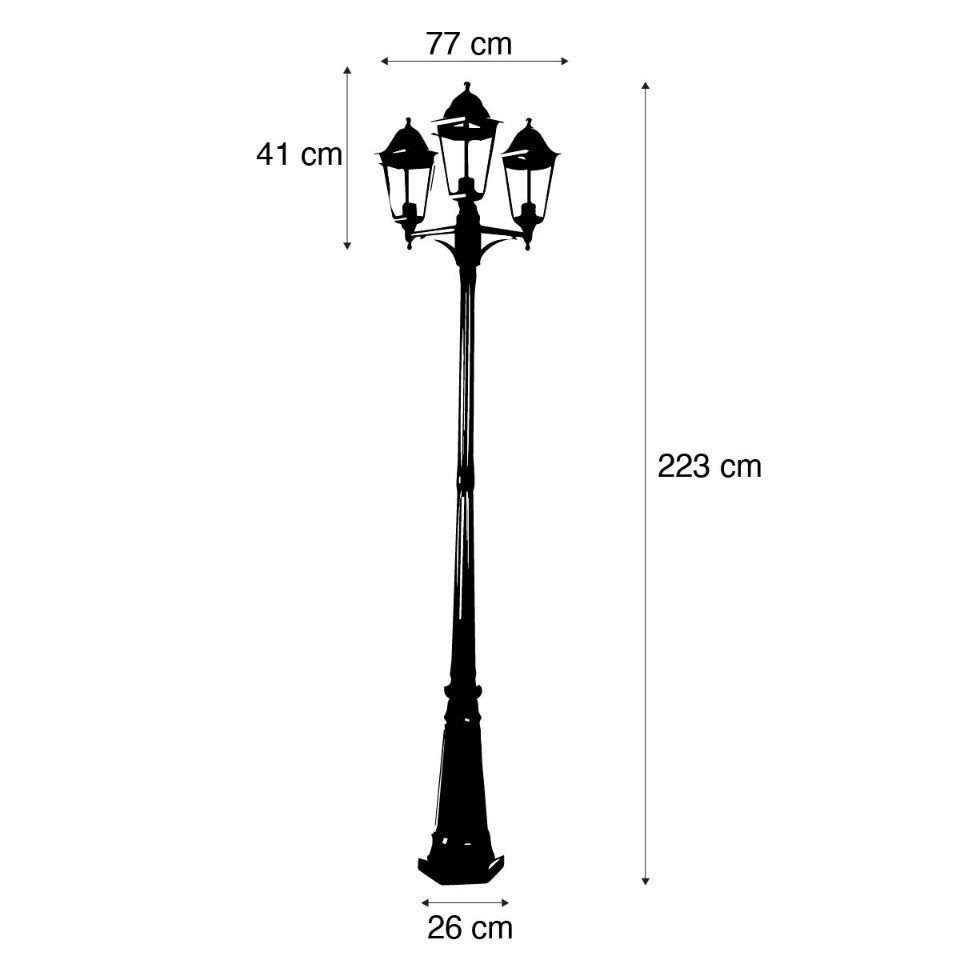 Qazqa Außen-Stehlampe New orleans, ohne Leuchtmittel, E27, Grün, Klassisch / Antik, Aluminium, 3-flammig