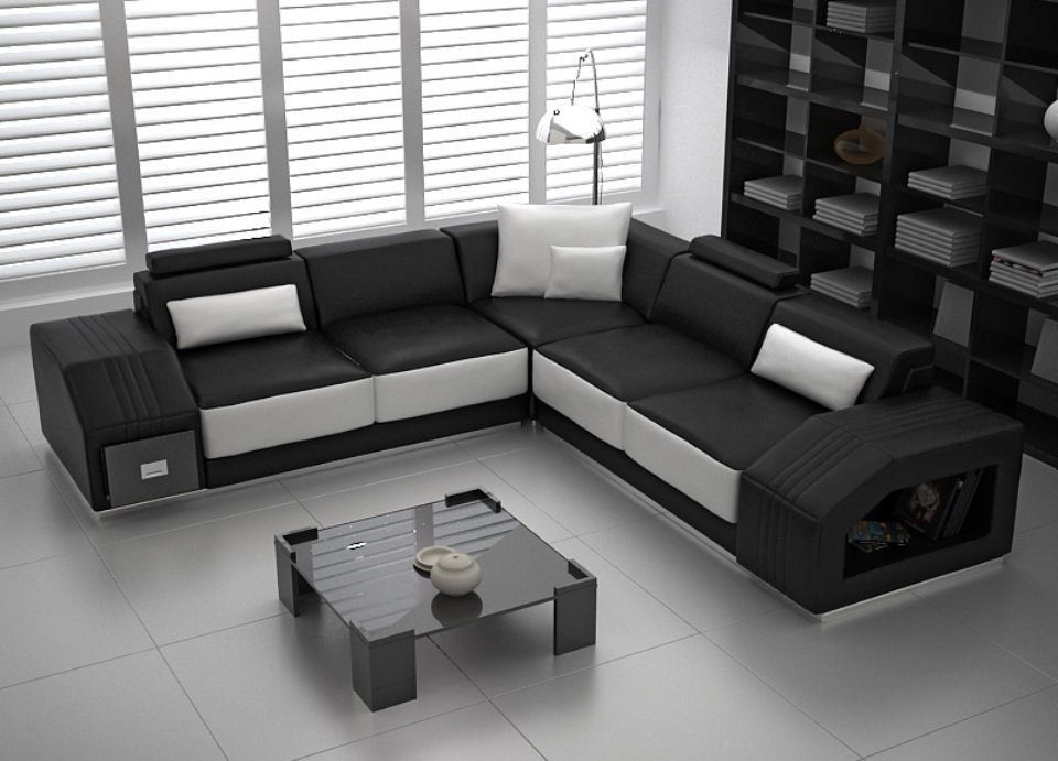 JVmoebel Ecksofa, Ecksofa Modern Couch Wohnlandschaft Eck Design Ledersofa Sofa