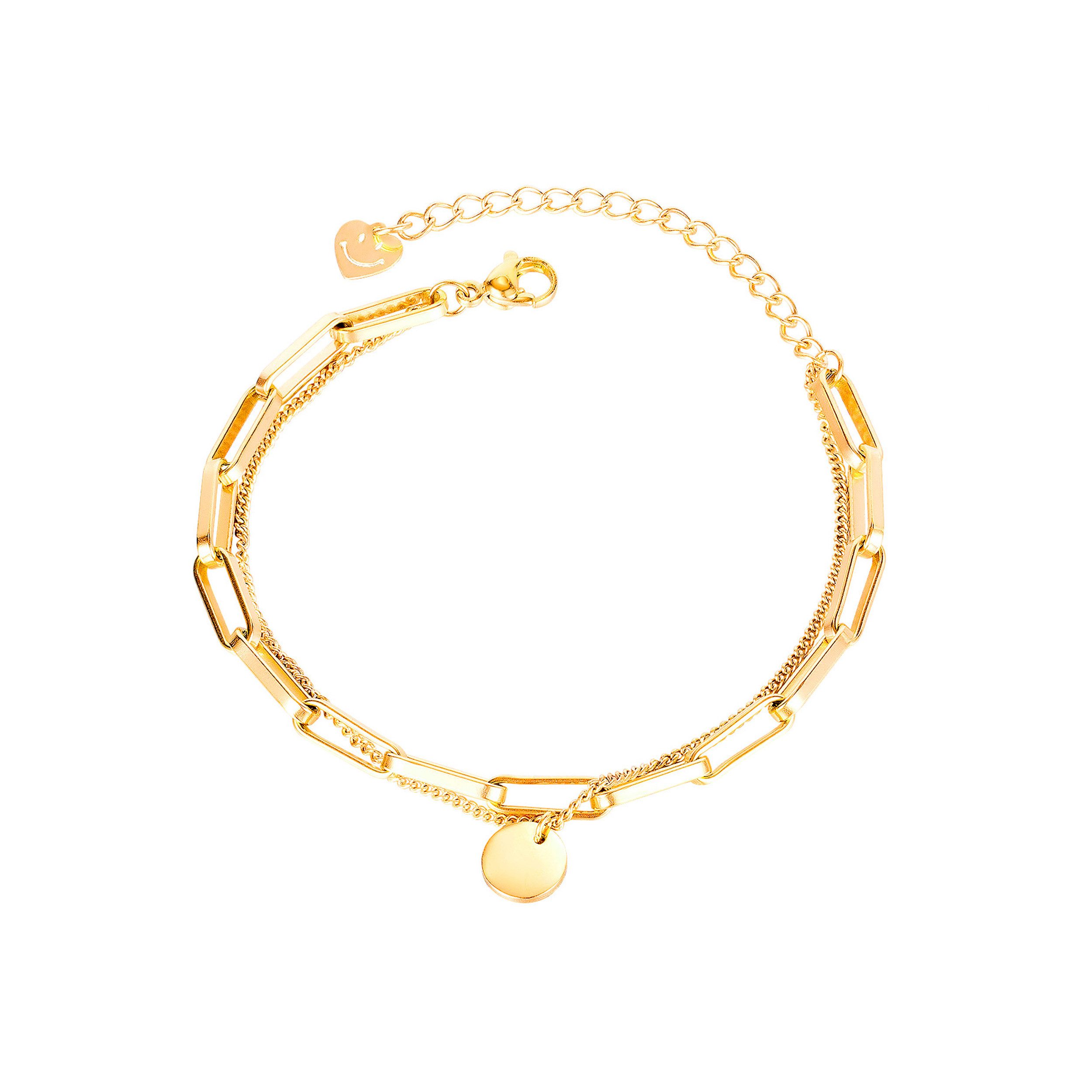 RAIKOU Armband DOUBLE-LAYER DISC Edelstahl Armband (doppellagigen Kettendes günstig online kaufen