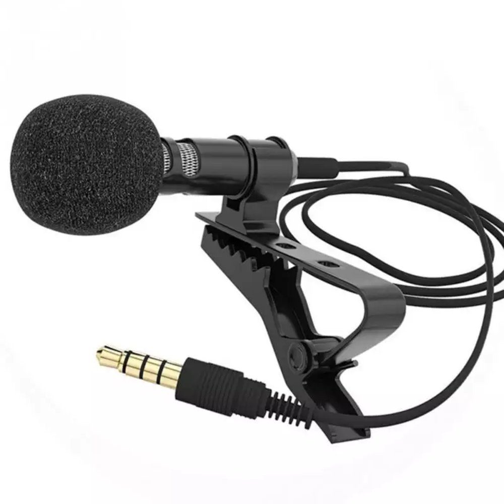 TradeNation Mikrofon Lavalier Ansteck Mikrofon 3.5mm Clip microphone Phone  Laptop 1.5m (1-tlg), Ansteckclip