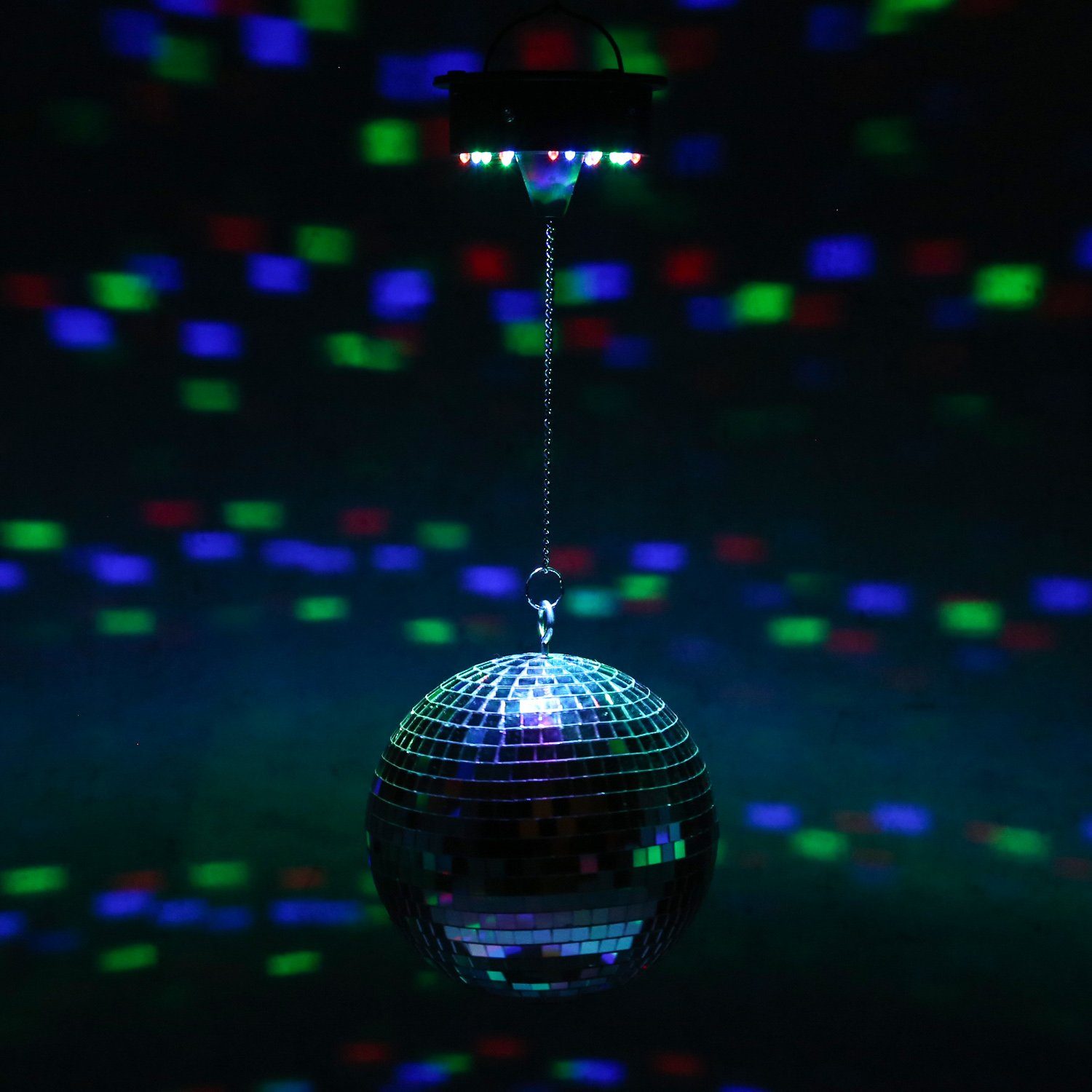 SATISFIRE Discolicht Spiegelkugel Motor bunte LED für Discokugel bis 20cm B günstig online kaufen