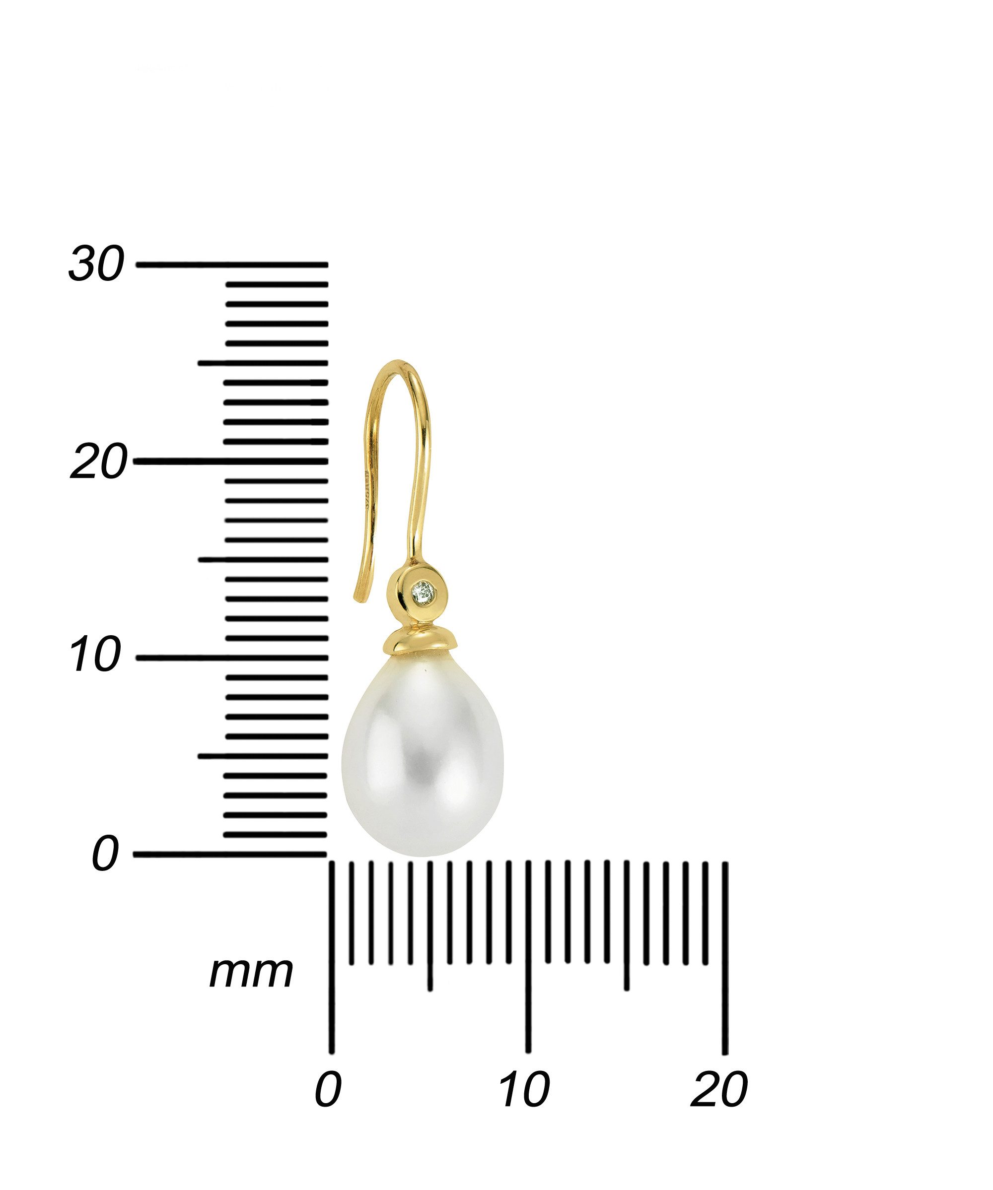 JEVELION Paar Ohrstecker 750 Gelbgold Perlen-Ohrhänger günstig online kaufen