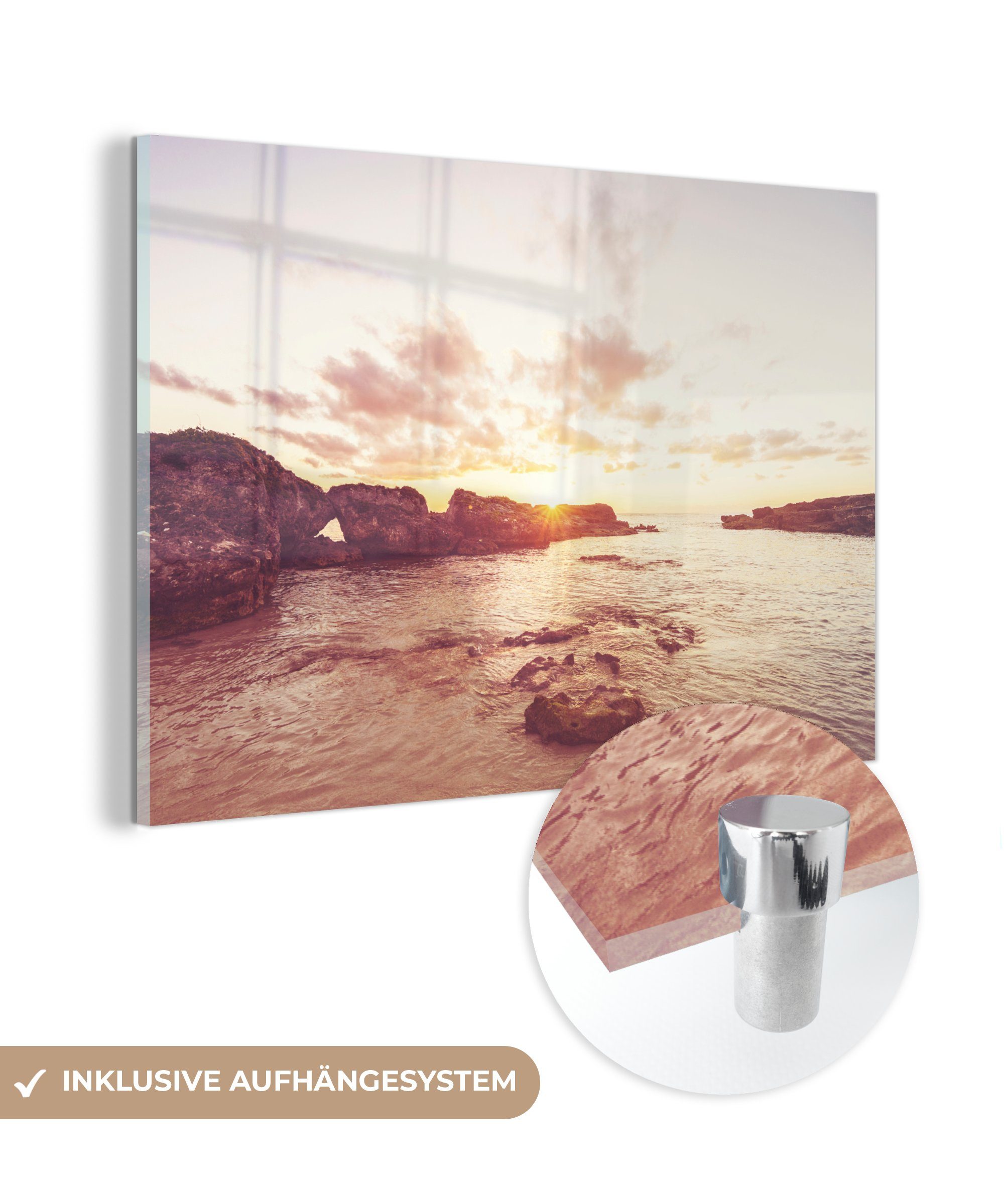 Acrylglasbilder (1 Acrylglasbild & St), MuchoWow - Schlafzimmer Mexiko Meer, Wohnzimmer Strand -