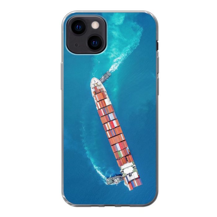 MuchoWow Handyhülle Schiff - Container - Wasser - Meer Handyhülle Apple iPhone 13 Smartphone-Bumper Print Handy