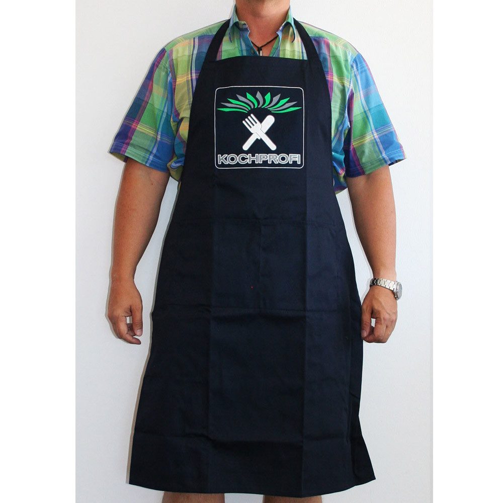 teprovo Grillschürze Herren Kochschürze Schürze 116cm Dunkelblau Kochprofi, (1-tlg., integrierte Taschen), mit Spruch