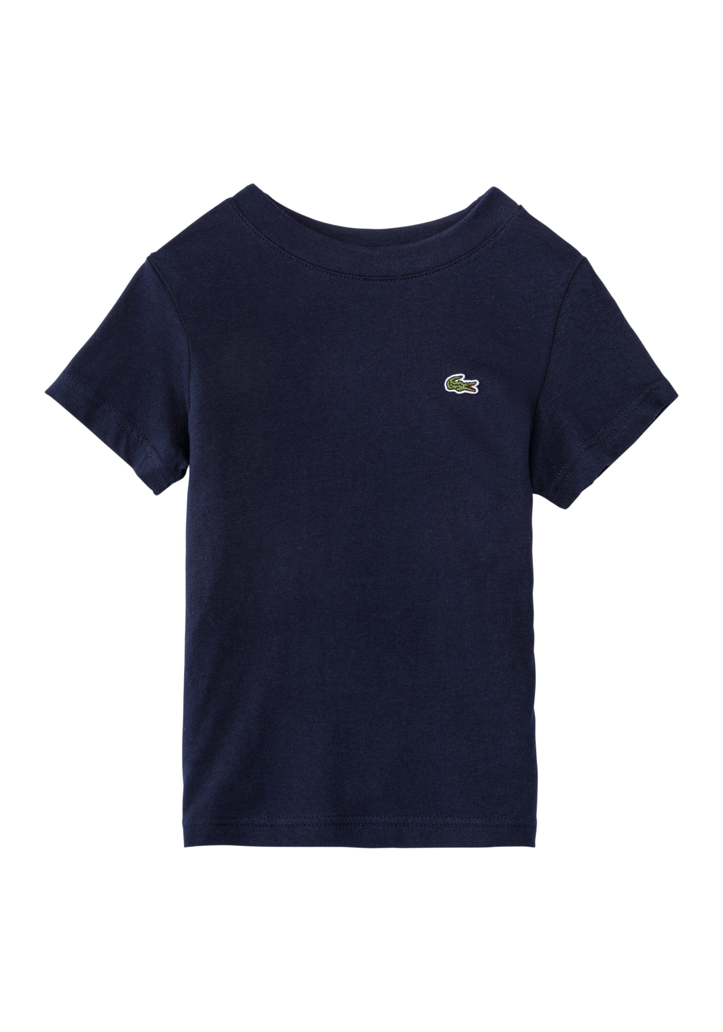 Lacoste T-Shirt mit Lacoste-Krokodil auf Brusthöhe BLUE NAVY