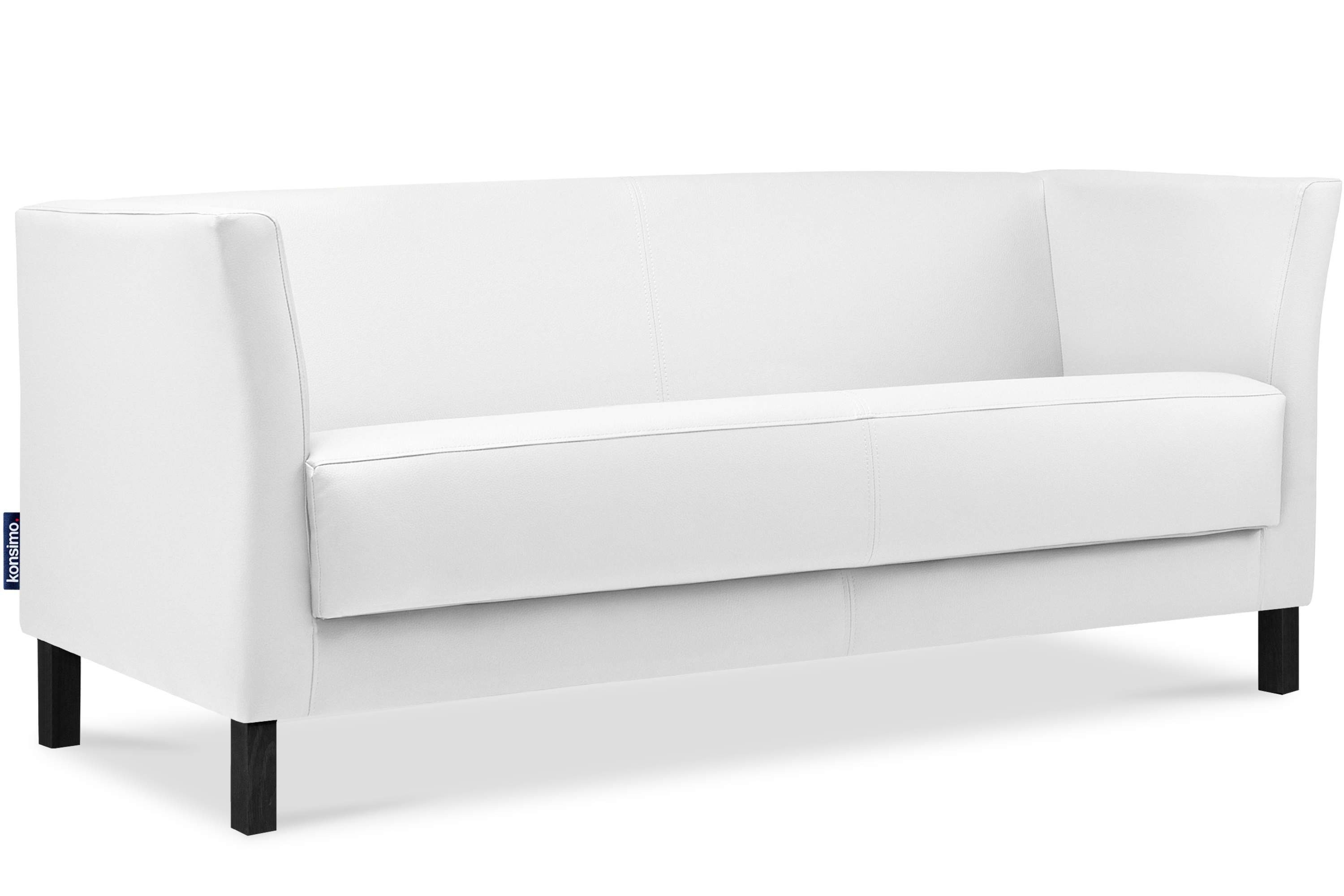 Sofa hohe weiß weiche Kunstleder und Sofa Sitzfläche hohe Konsimo Beine, weiß | Sitzer, Rückenlehne, Teile, 3 ESPECTO 1