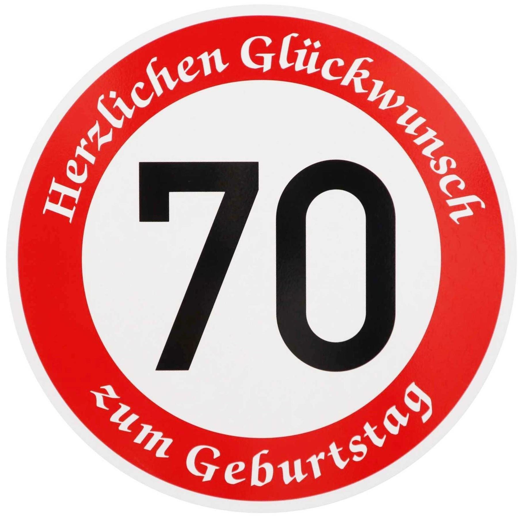 BauSupermarkt24 Verkehrsschild ORIGINAL Verkehrszeichen Nr. 274-70 " 70km/h " mit Geburtstagstext