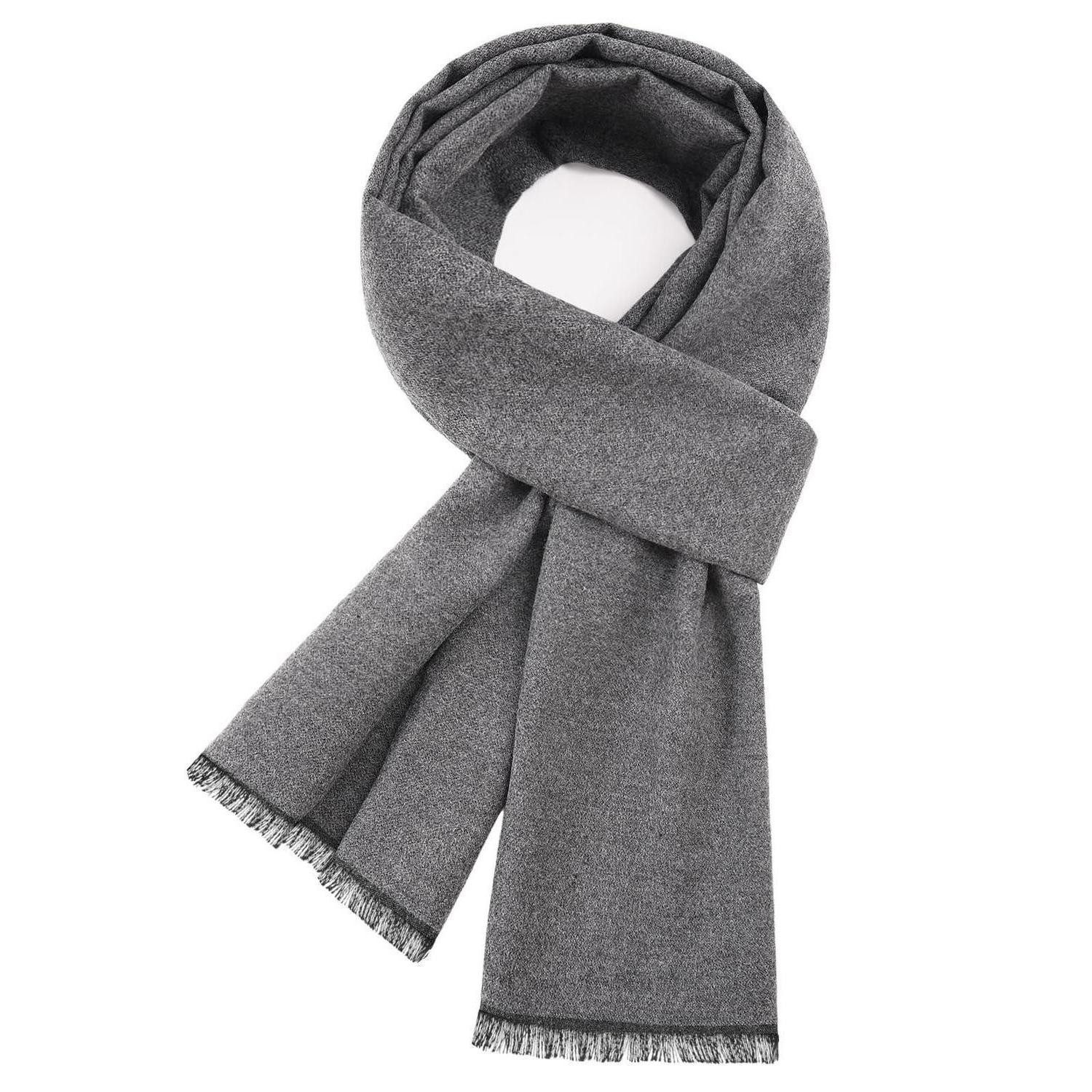 LuxusKollektion Karotuch Herrenschal Tartan Faux Kaschmir C-Grau 180x30cm, (1-St)