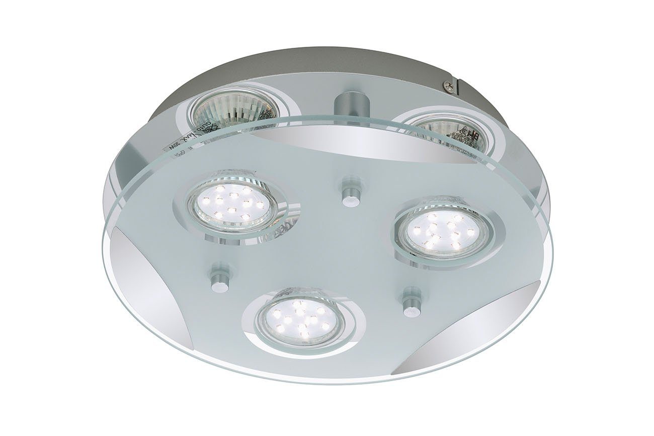 Deckenlampe Briloner 3573-038, Ø25cm Warmweiß, 3000K wechselbar, Leuchten GU10 LED LED Deckenstrahler mit Leuchtmittel