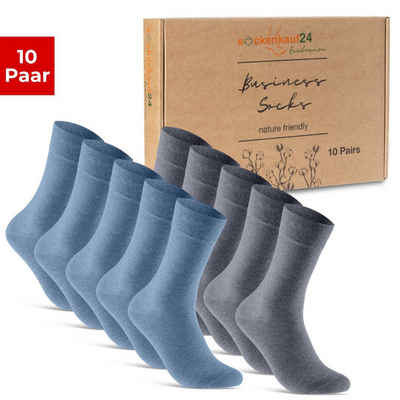 sockenkauf24 Socken 10 Paar Premium Socken Herren & Damen Komfort Business-Socken (Jeans, 10-Paar, 39-42) aus gekämmter Baumwolle mit Pique-Bund (Exclusive Line) - 70101T
