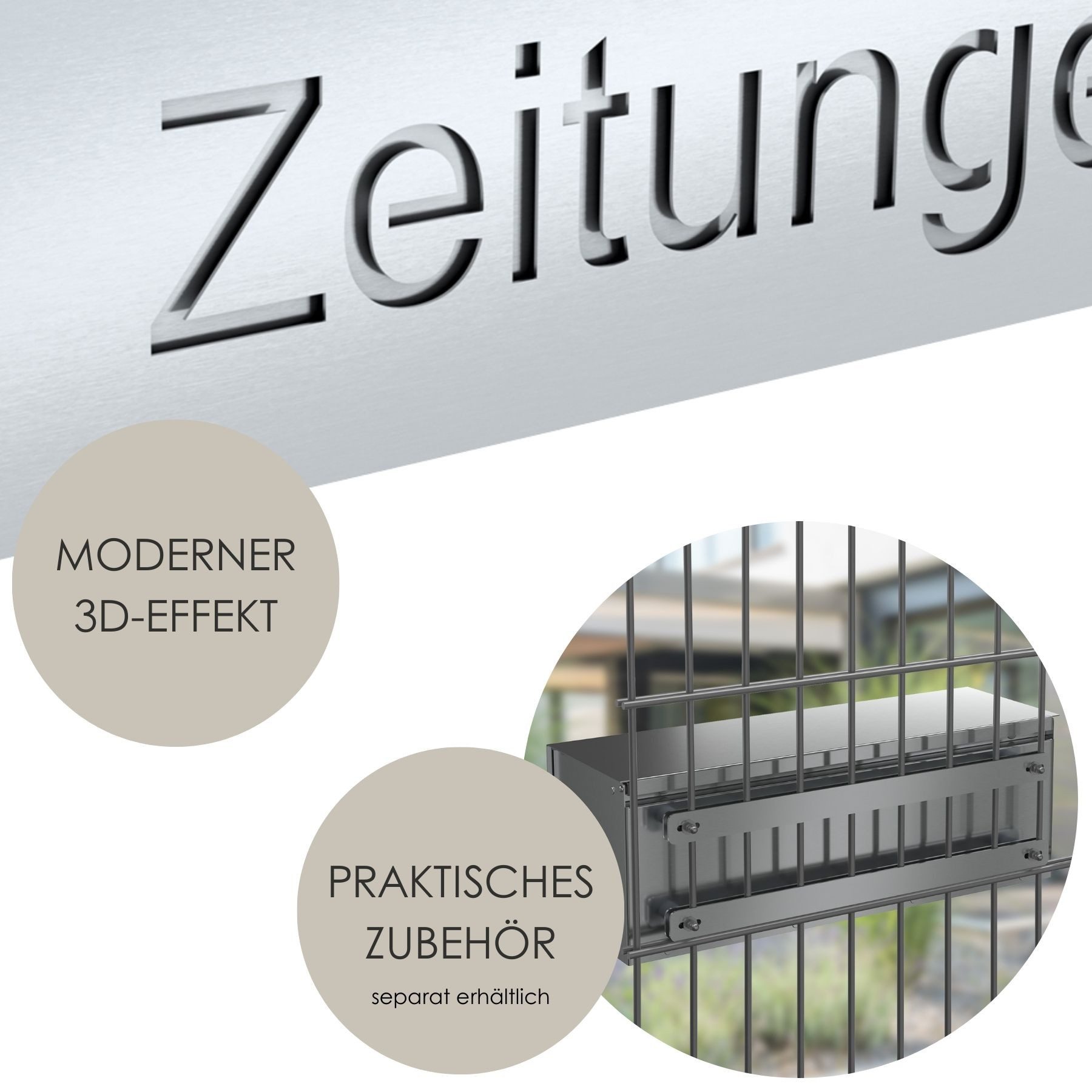 MOCAVI Zeitungsrolle Zeitungsfach ZF2 Edelstahl geschlossen Zeitungen