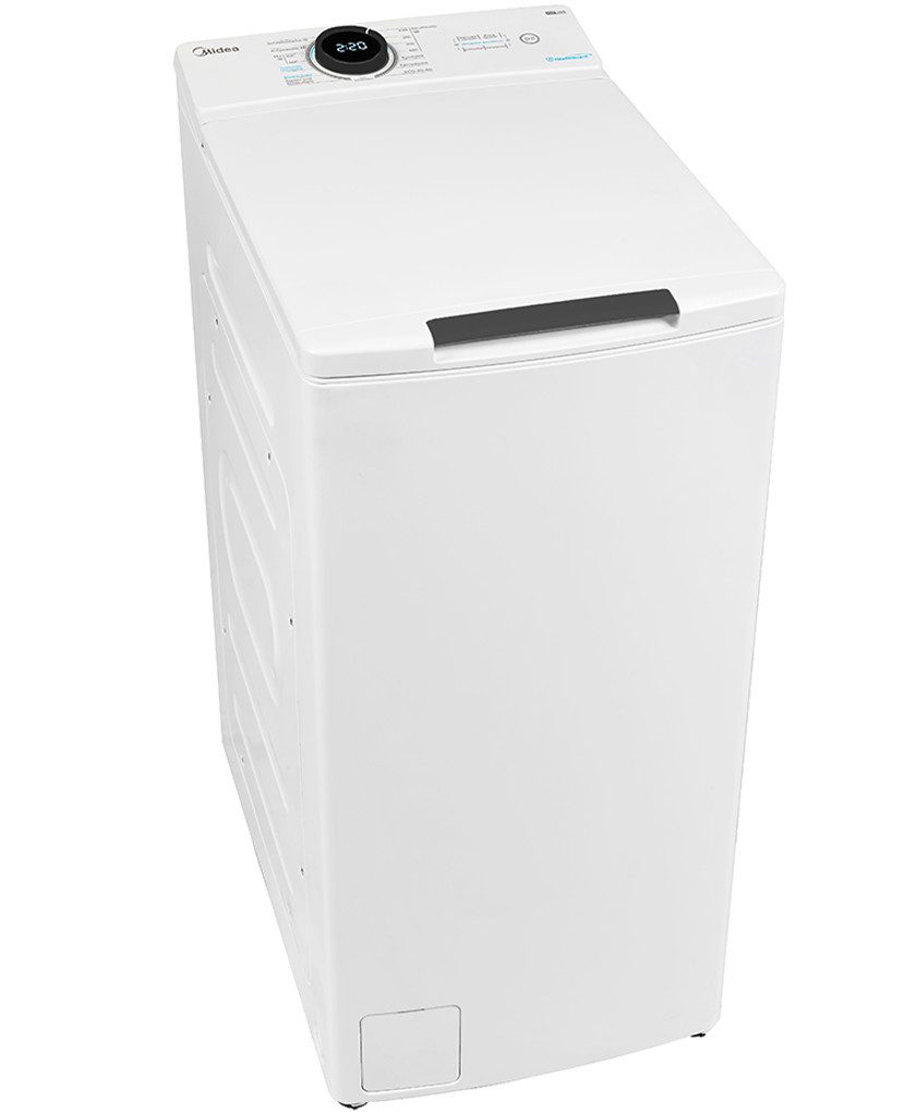 Midea Waschmaschine Toplader MF100T60B-12A, 6 kg, 1200 U/min, Aqua Stop, Steam Care, Care Drum, XL Door, Soft Opener