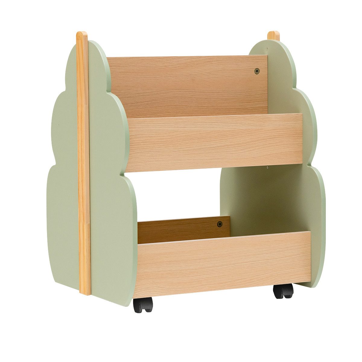 COSTWAY Kinderregal 2 Ebenen Spielzeugregal, mit Rollen, 52 x 46 x 62,5cm günstig online kaufen