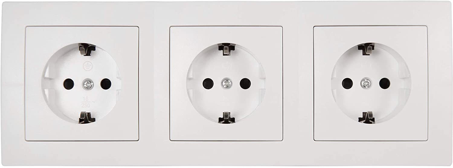 McPower MC POWER Flair Steckdosenblock Ecksteckdose Unterbausteckdose 230V/16A Mehrfachsteckdose