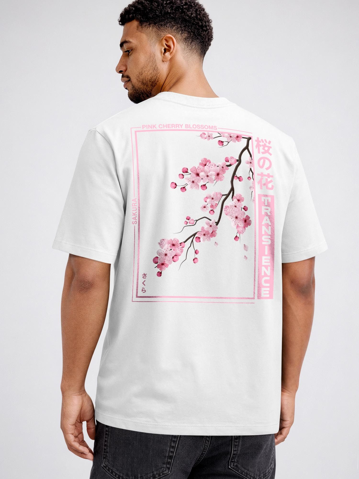 Neverless Oversize-Shirt Herren T-Shirt - Kirschblüten - Oversized Relaxed Fit Printshirt mit Print
