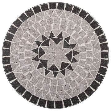 furnicato Garten-Essgruppe 3-tlg. Bistro-Set Mosaik Keramik Grau