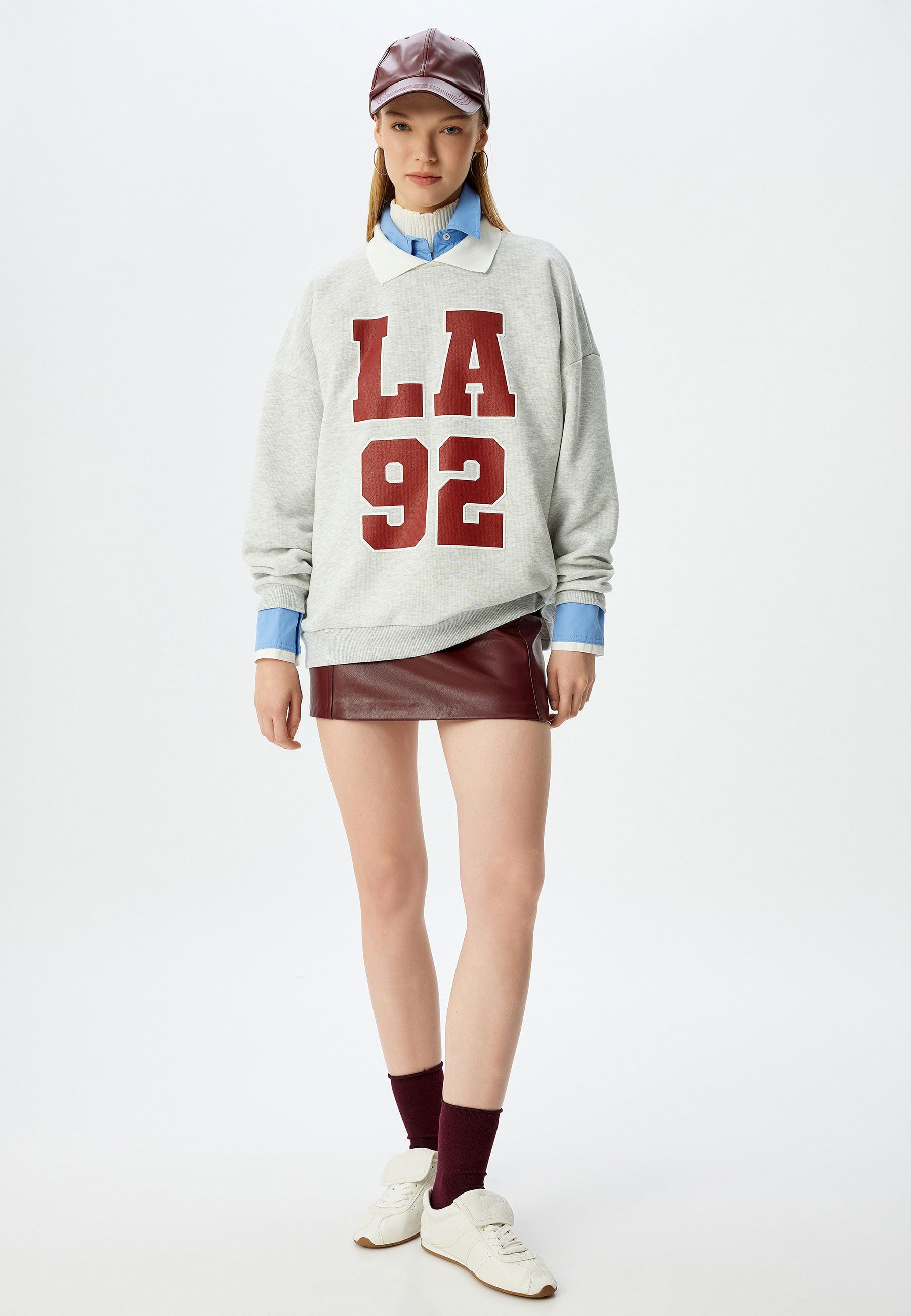 Koton Sweatshirt Polokragen Mit Aufdruck Sweatshirt günstig online kaufen