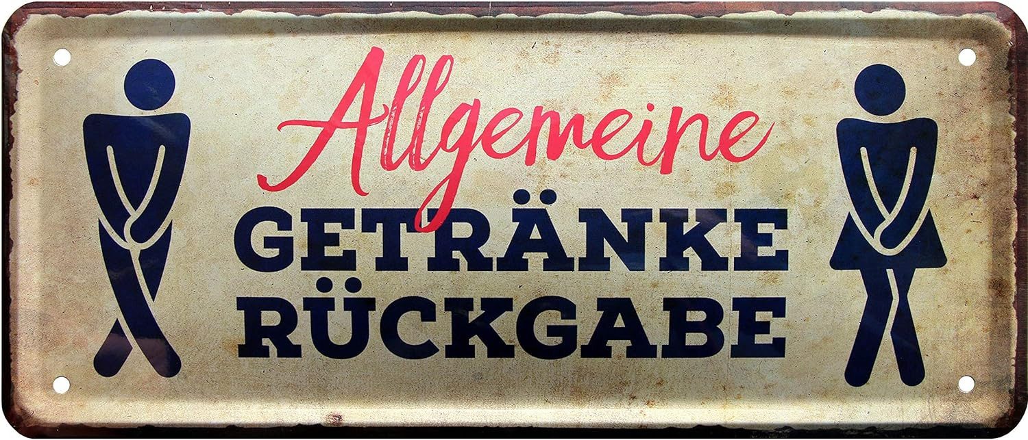 WOGEKA ART Metallbild Allgemeine Getränke Rückgabe - 28 x 12 cm Blechschild günstig online kaufen