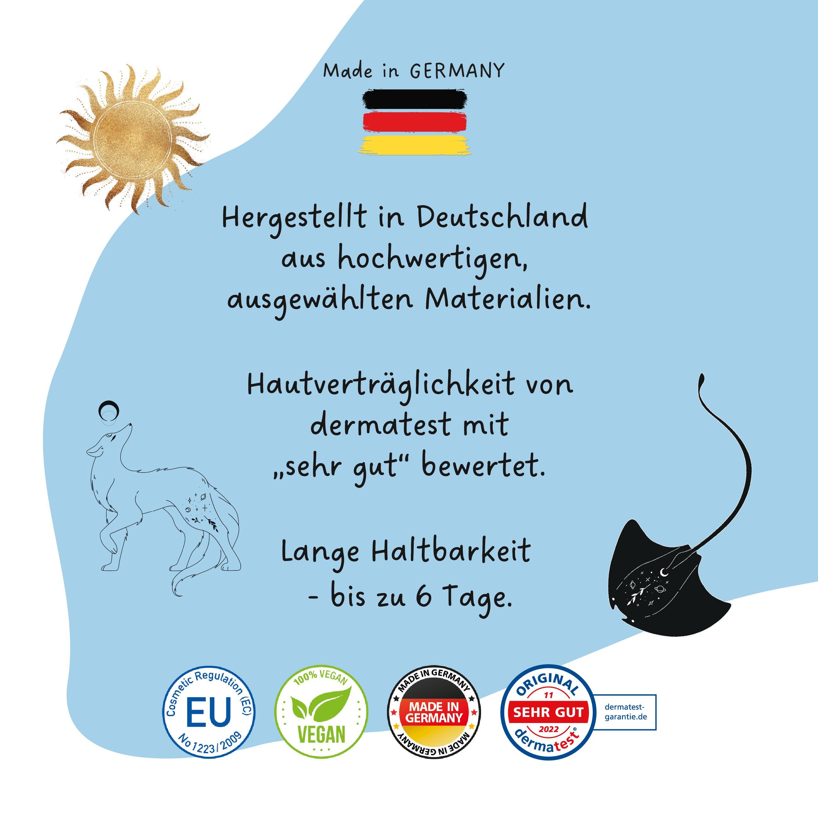 PAPIERDRACHEN Kindertattoo Papierdrachen Hautfreundliche Metallic-Tattoos, Die Tattoos sind vegan und in Deutschland hergestellt und geprüft