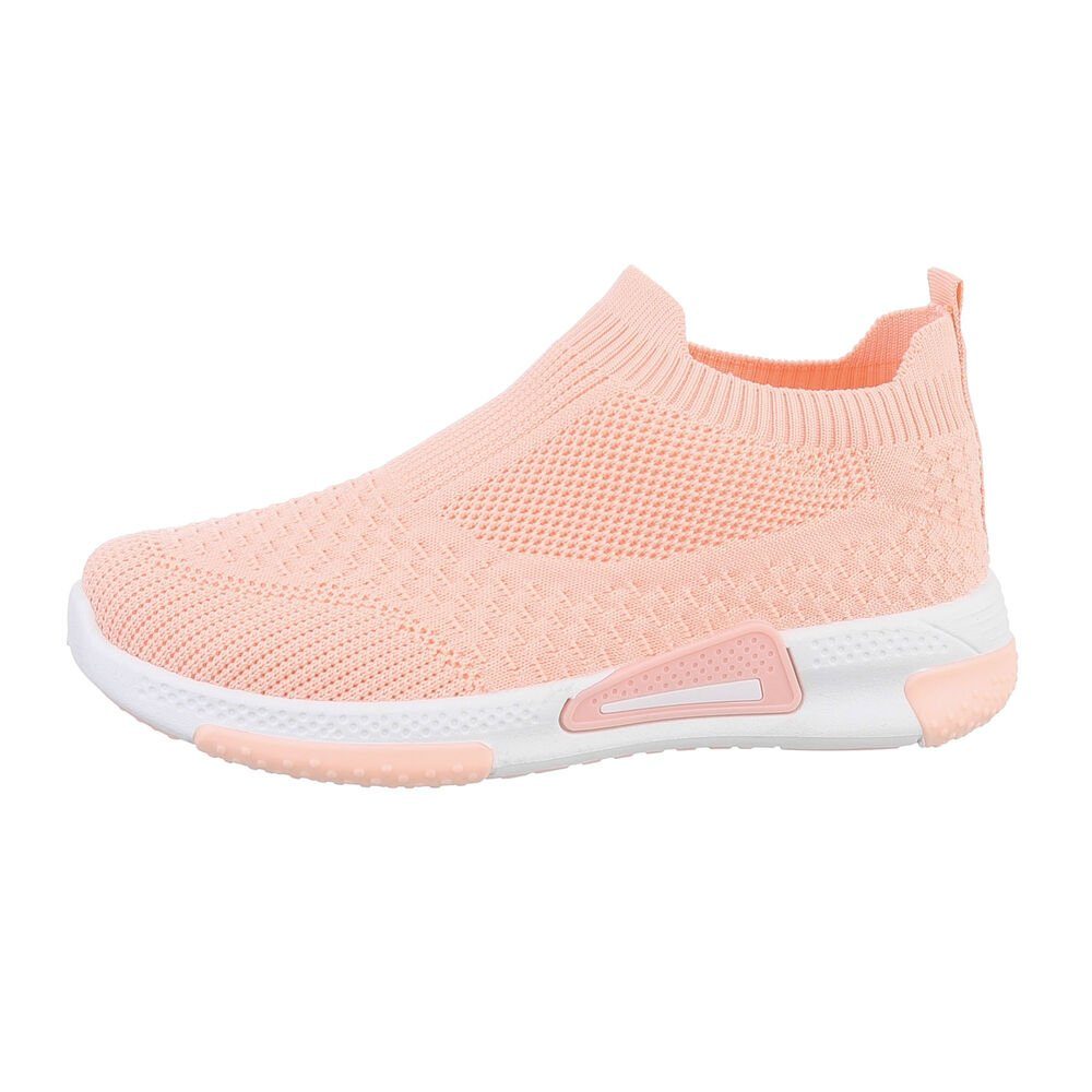 Ital-Design Damen Low-Top Freizeit Sneaker (85758640) Flach Freizeitschuhe in Coral