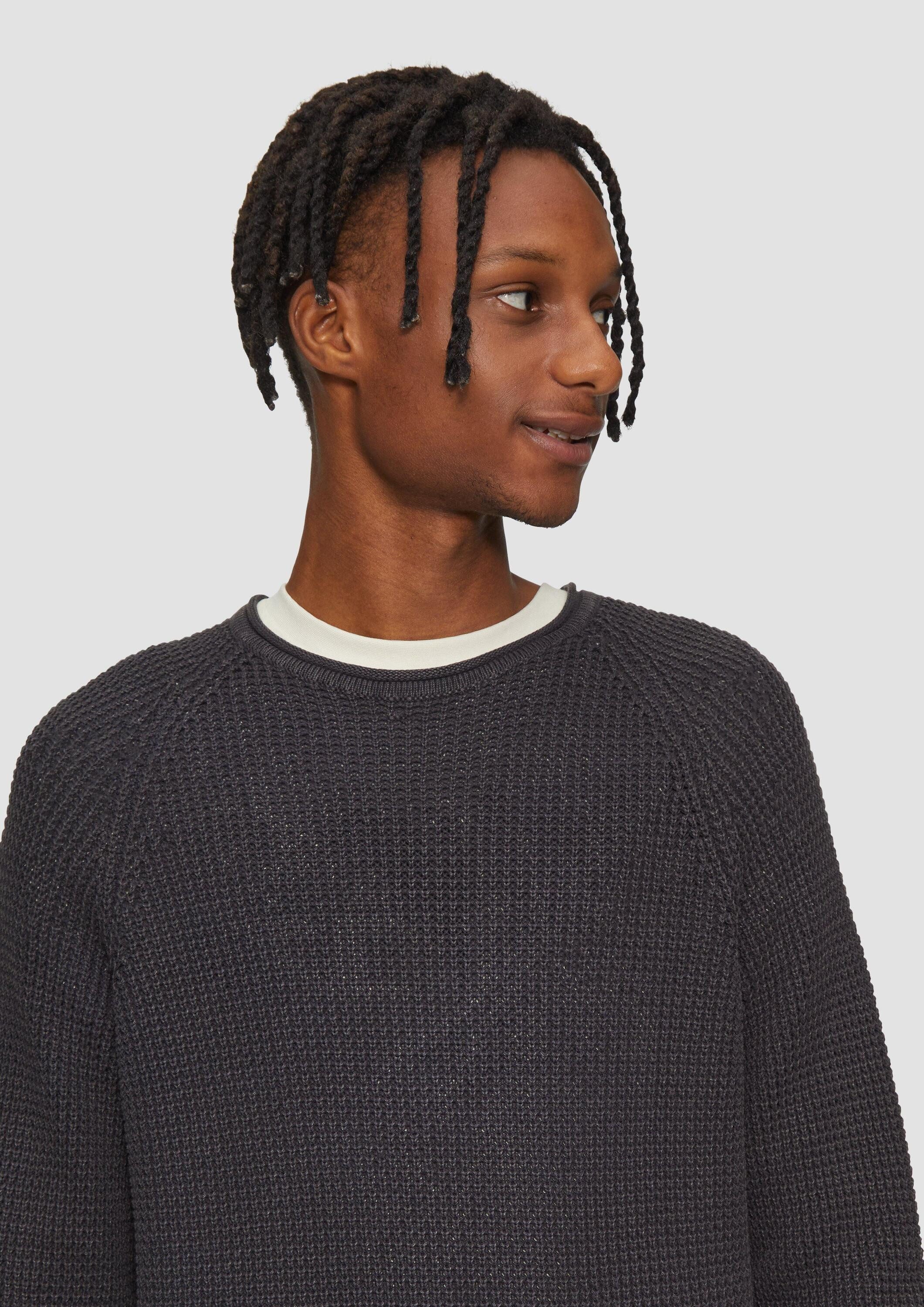 QS Longpullover Strickpullover Locker gestrickter Pullover mit Waschung