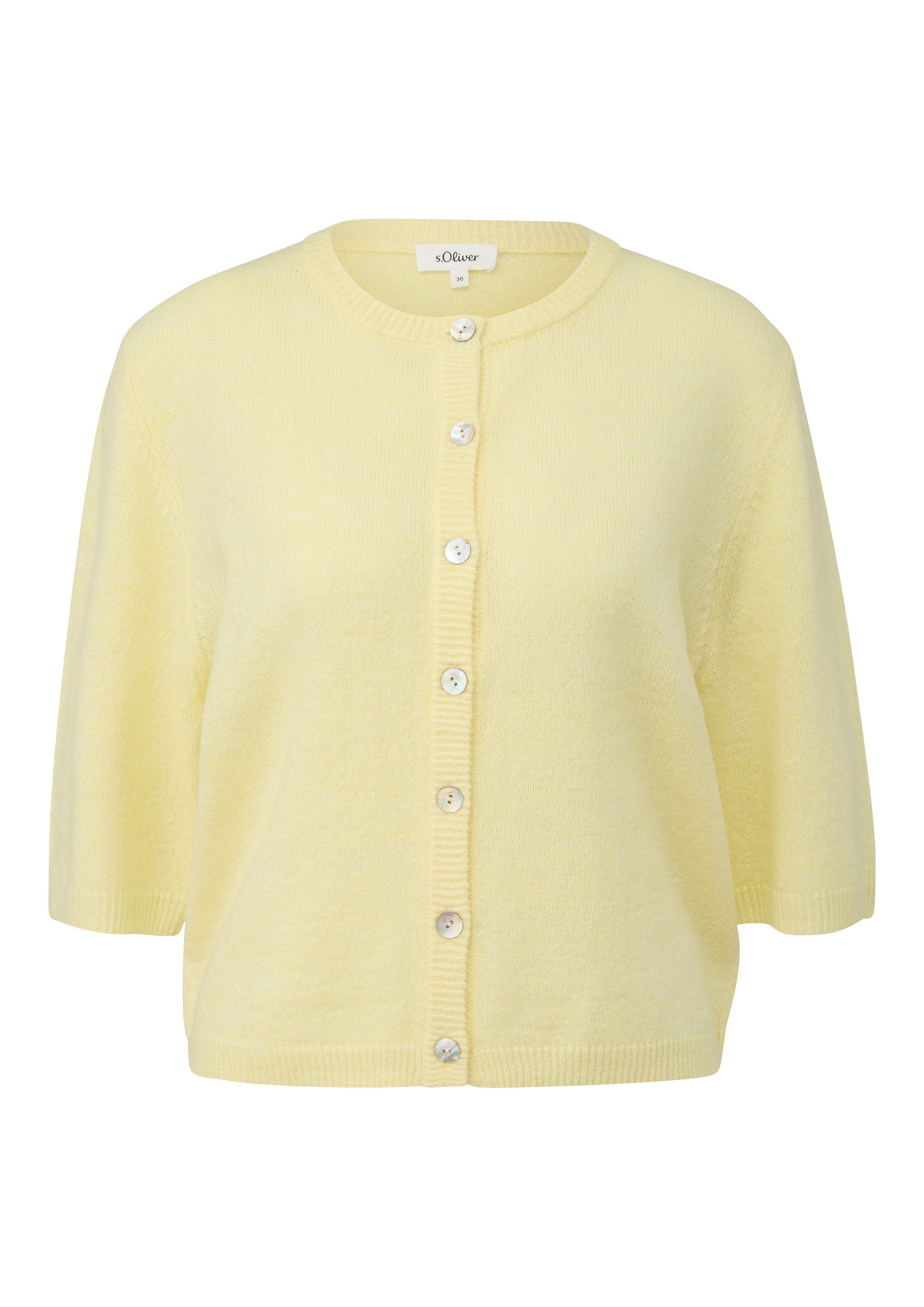 s.Oliver Cardigan Strickjacke Strickjacke aus Alpaka-Mix mit Halbarm
