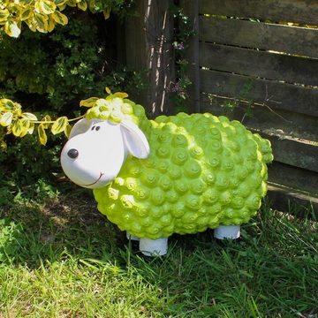 colourliving Tierfigur Schaf Figur Andy grün stehend Schaf Tierfigur lustige Gartenfigur, handbemalt, wetterfest, lustige Gartendekoration