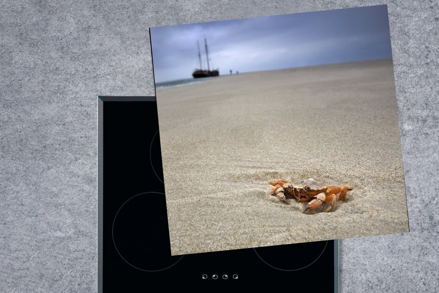 MuchoWow Herdblende-/Abdeckplatte am Strand Eine niederländischen Vinyl, für Krabbe Ceranfeldabdeckung, Terschelling, Arbeitsplatte tlg), (1 küche der Insel cm, 78x78