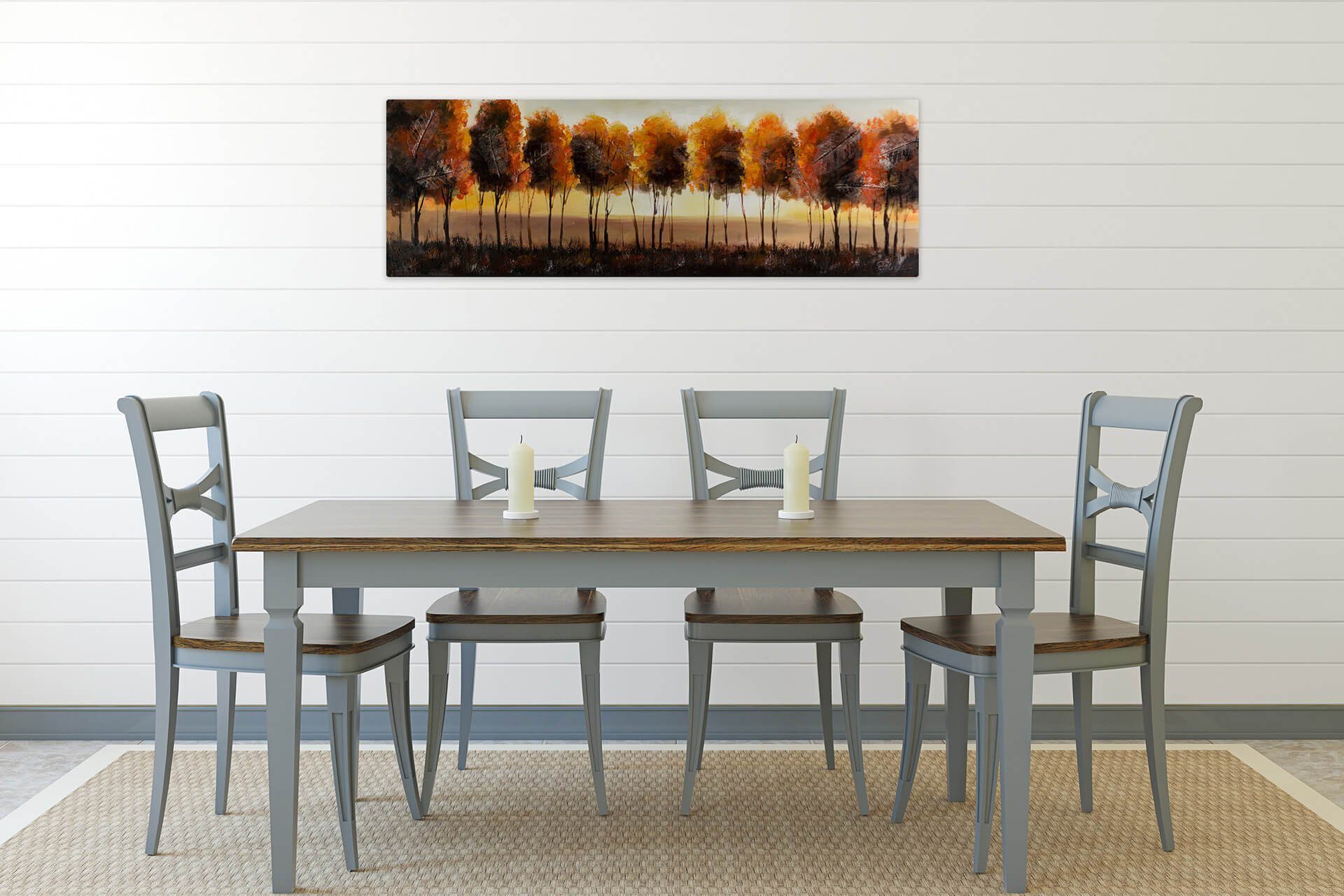 KUNSTLOFT Gemälde Im Antlitz HANDGEMALT Wandbild Wohnzimmer Sonne der 100% Leinwandbild cm, 150x50