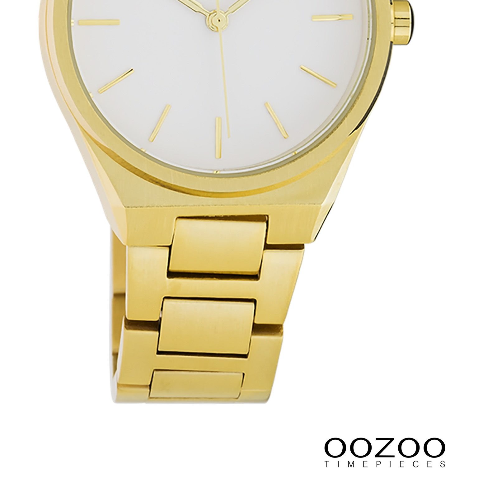 OOZOO Quarzuhr Oozoo Unisex Armbanduhr Timepieces Analog, (Analoguhr), Damen, Herrenuhr rund, mittel (ca. 34mm), Metallarmband gold, Fashion